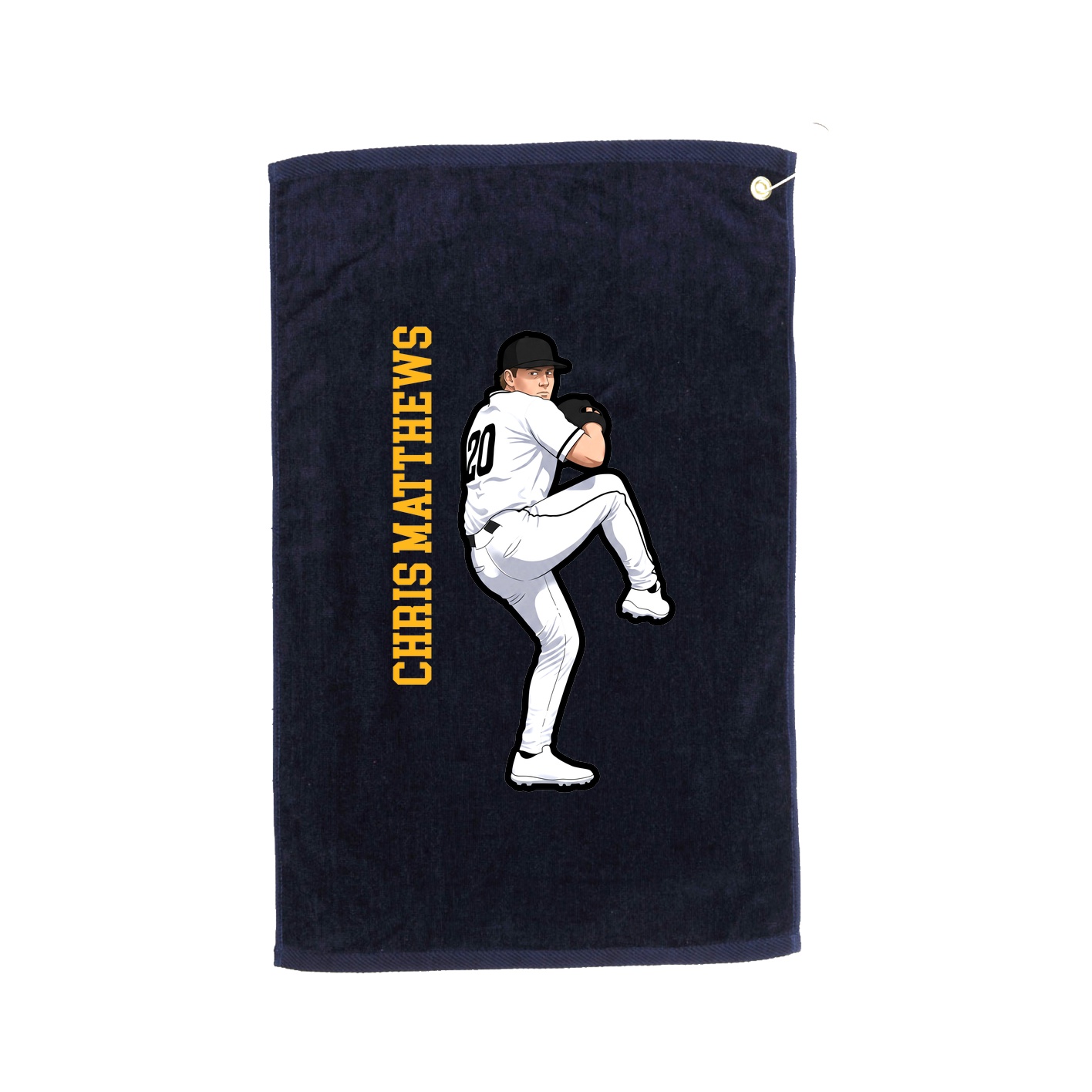 Golf Towel — Name Vertical in Navy