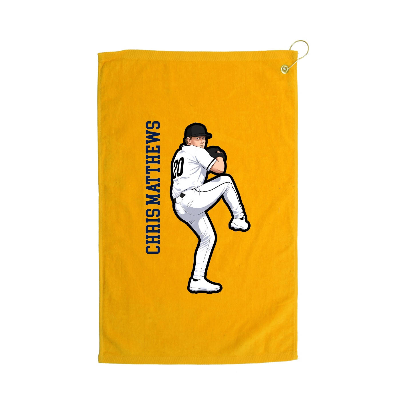 Golf Towel — Name Vertical in Gold