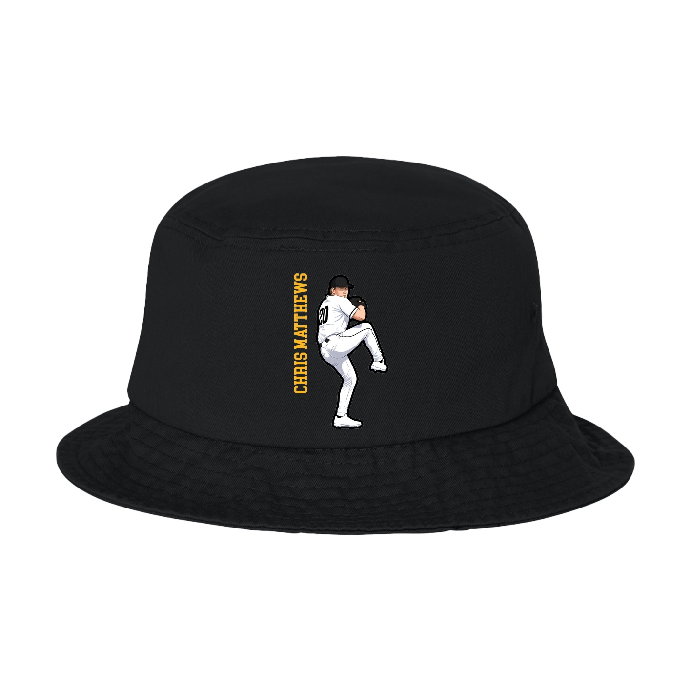 Bucket Cap — Name Vertical in Black