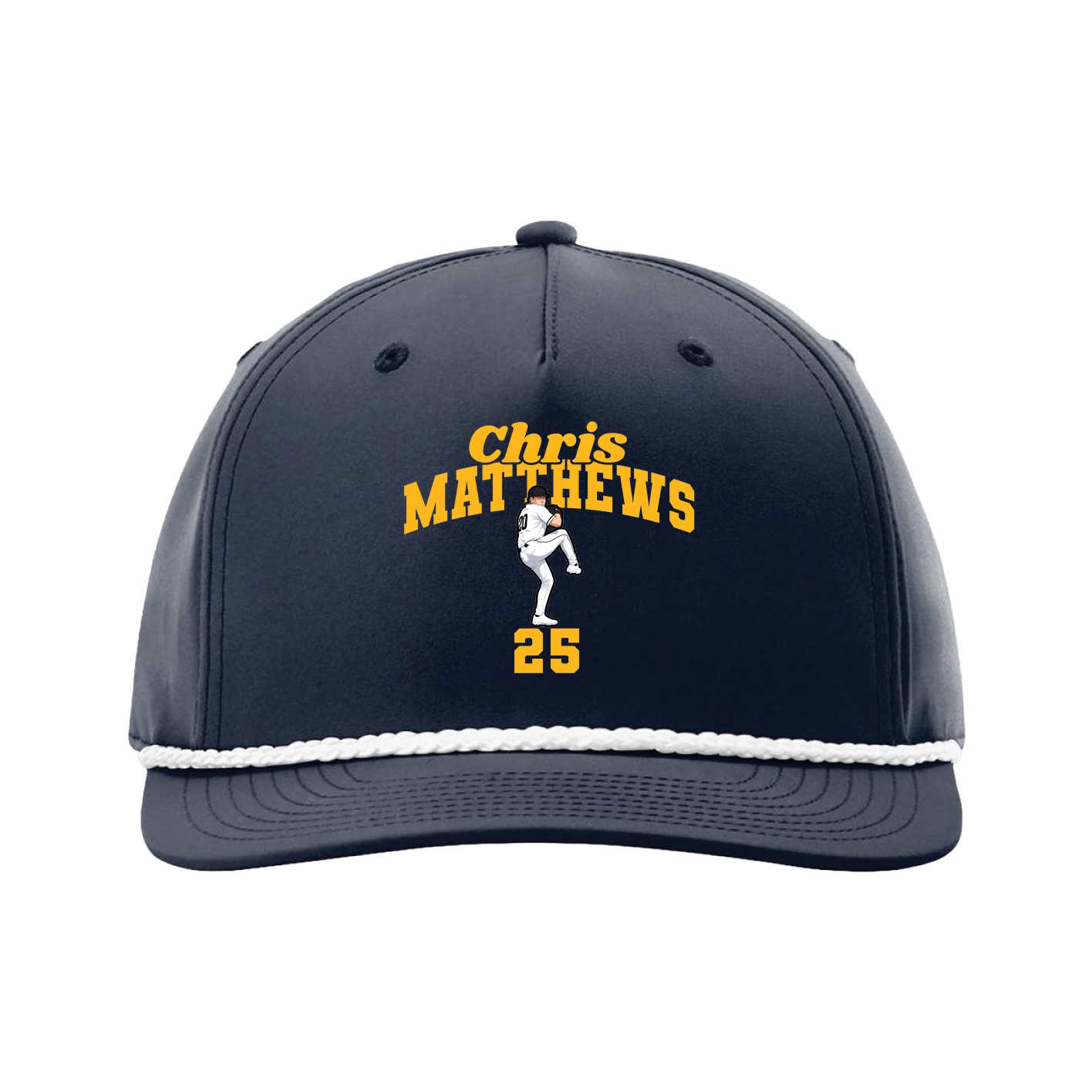 Five-Panel Classic Rope Cap — Signature Arch in Navy