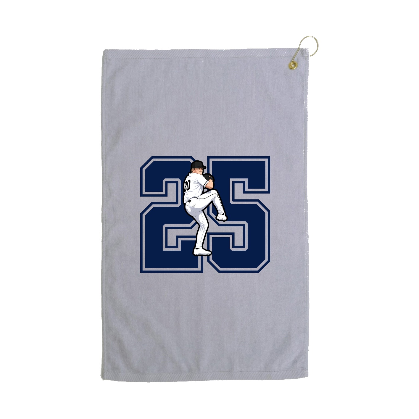 Golf Towel — Number in Grey