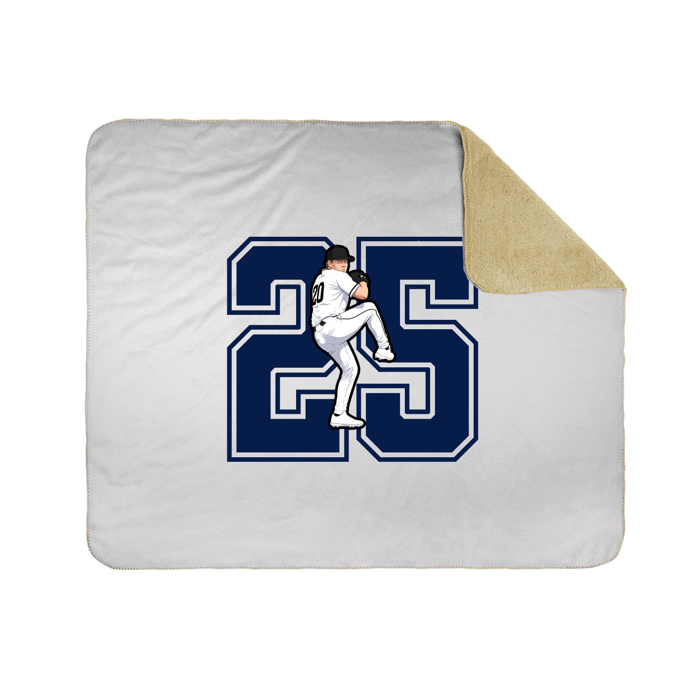 Throw Blanket — Number in White