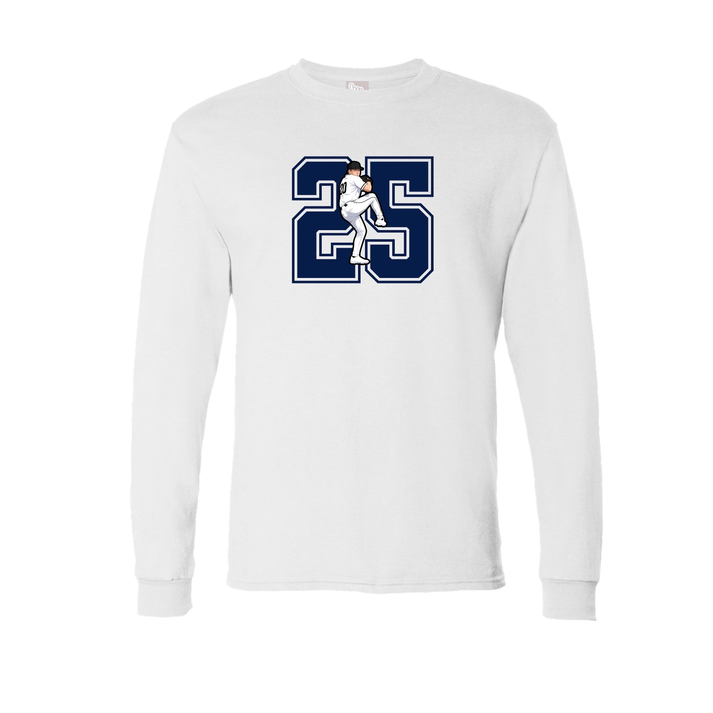 Long Sleeve Tee — Number in White