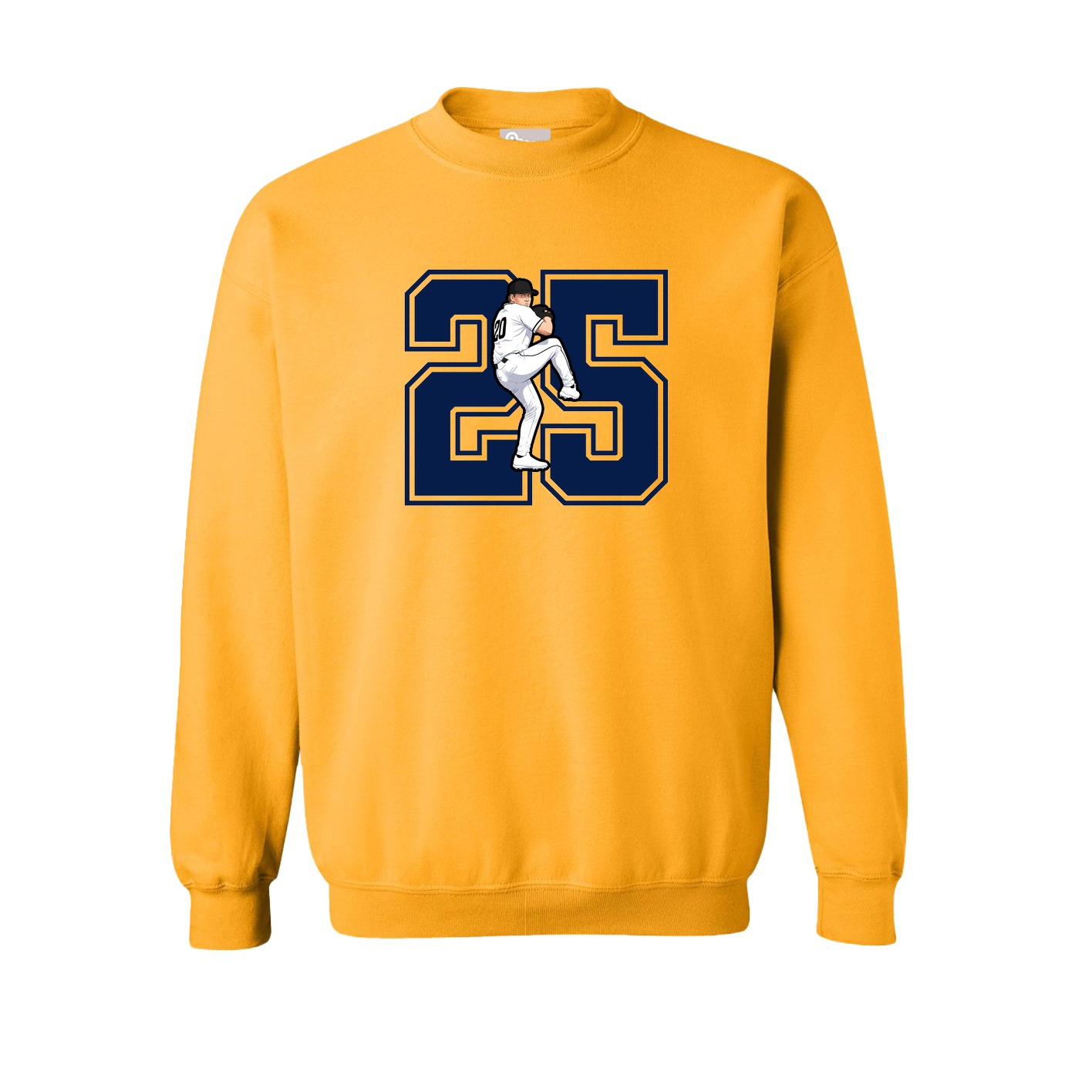 Fleece Crew — Number in Gold