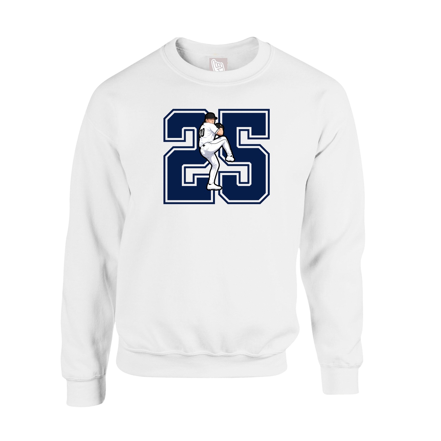 Fleece Crew — Number in White