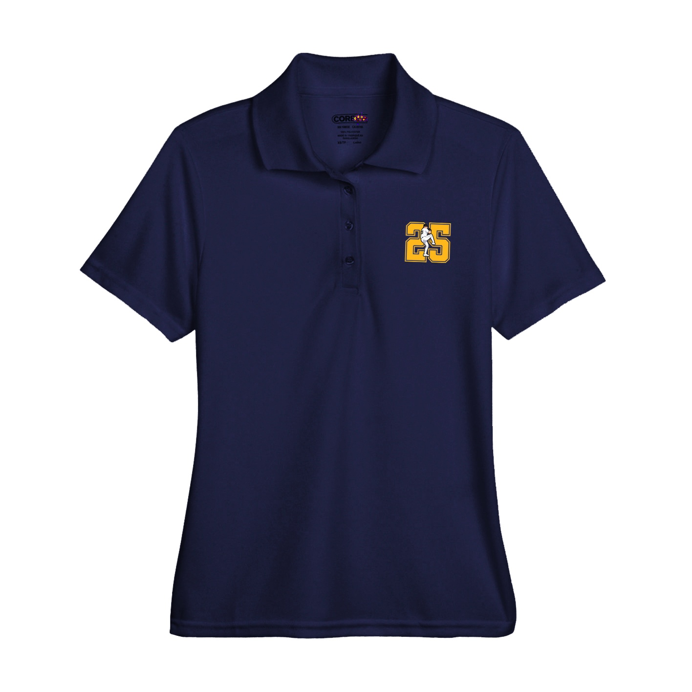 Womens Performance Polo — Number in Navy