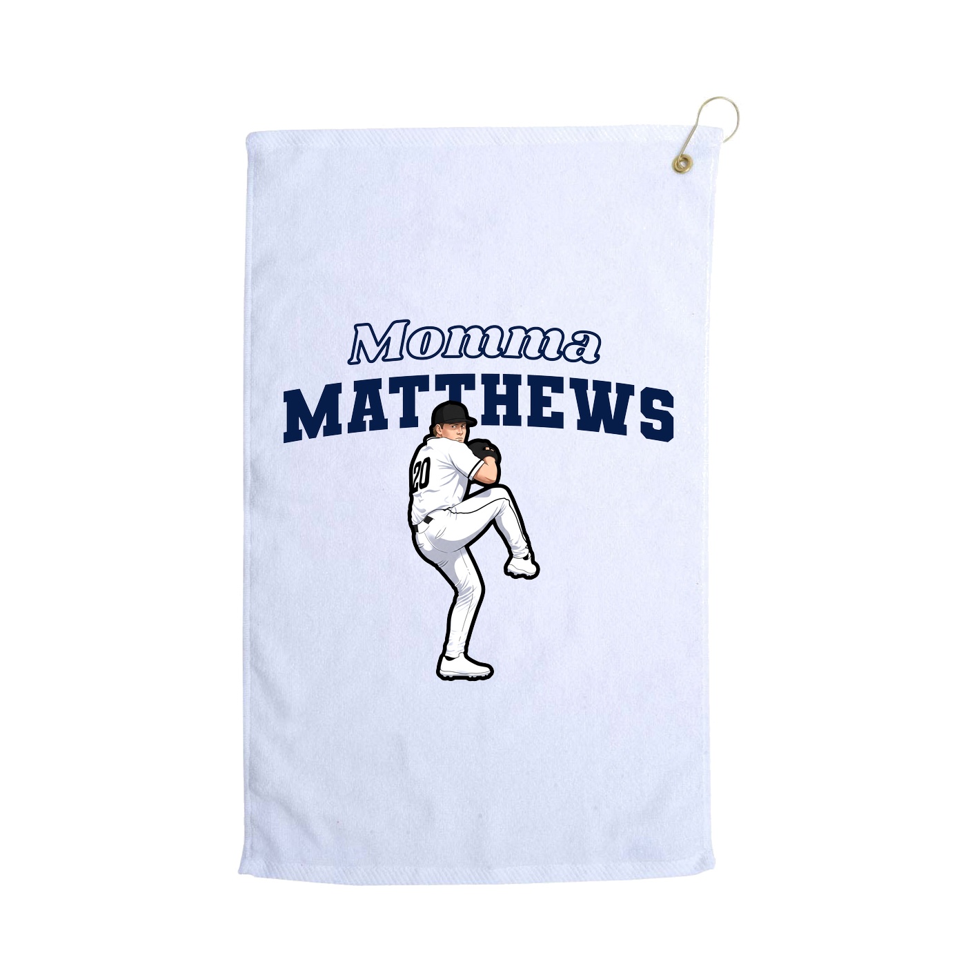 Golf Towel — Mothers Day Block in White