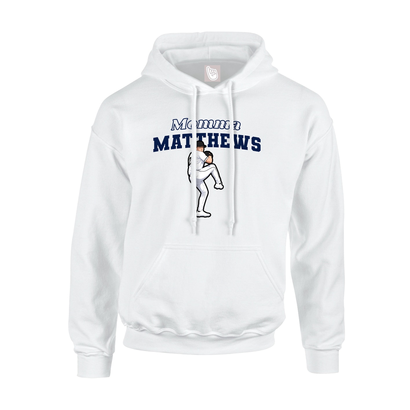 Youth Hoodie — Mothers Day Block in White