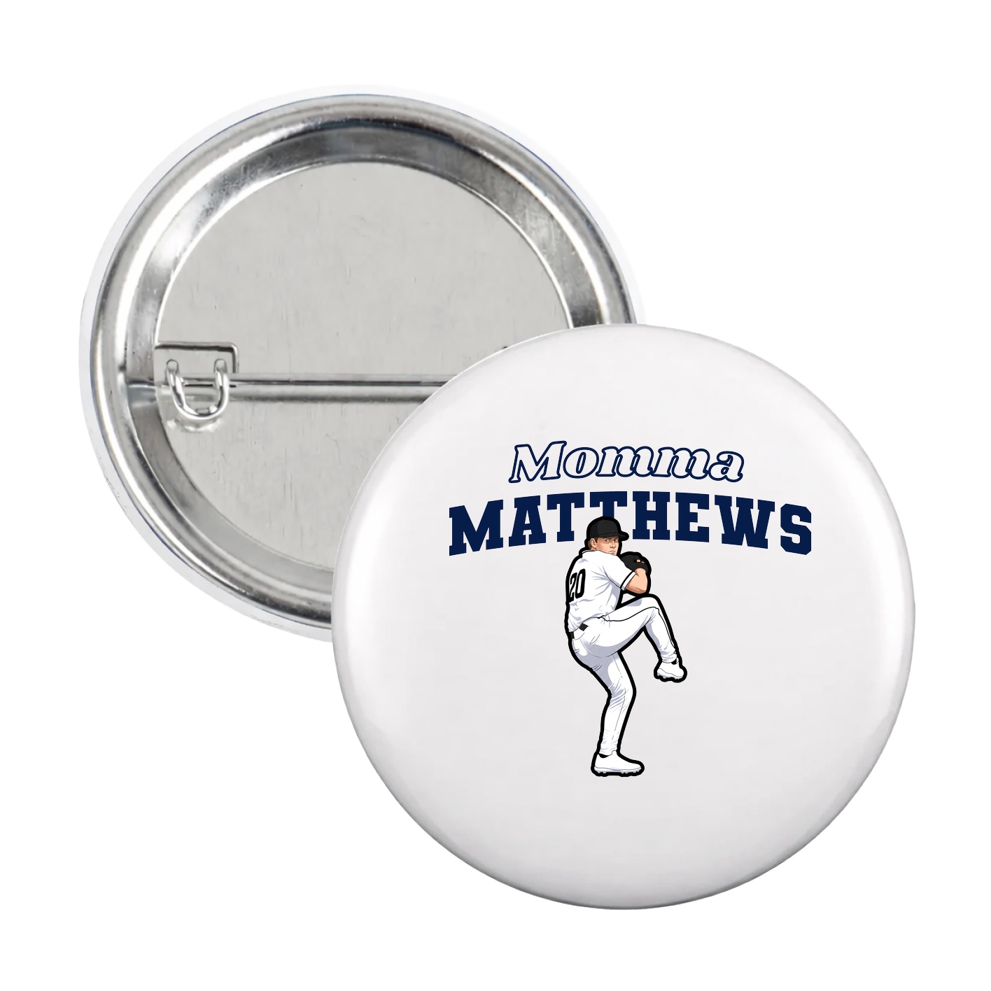 Game Day Button — Mothers Day Block in White
