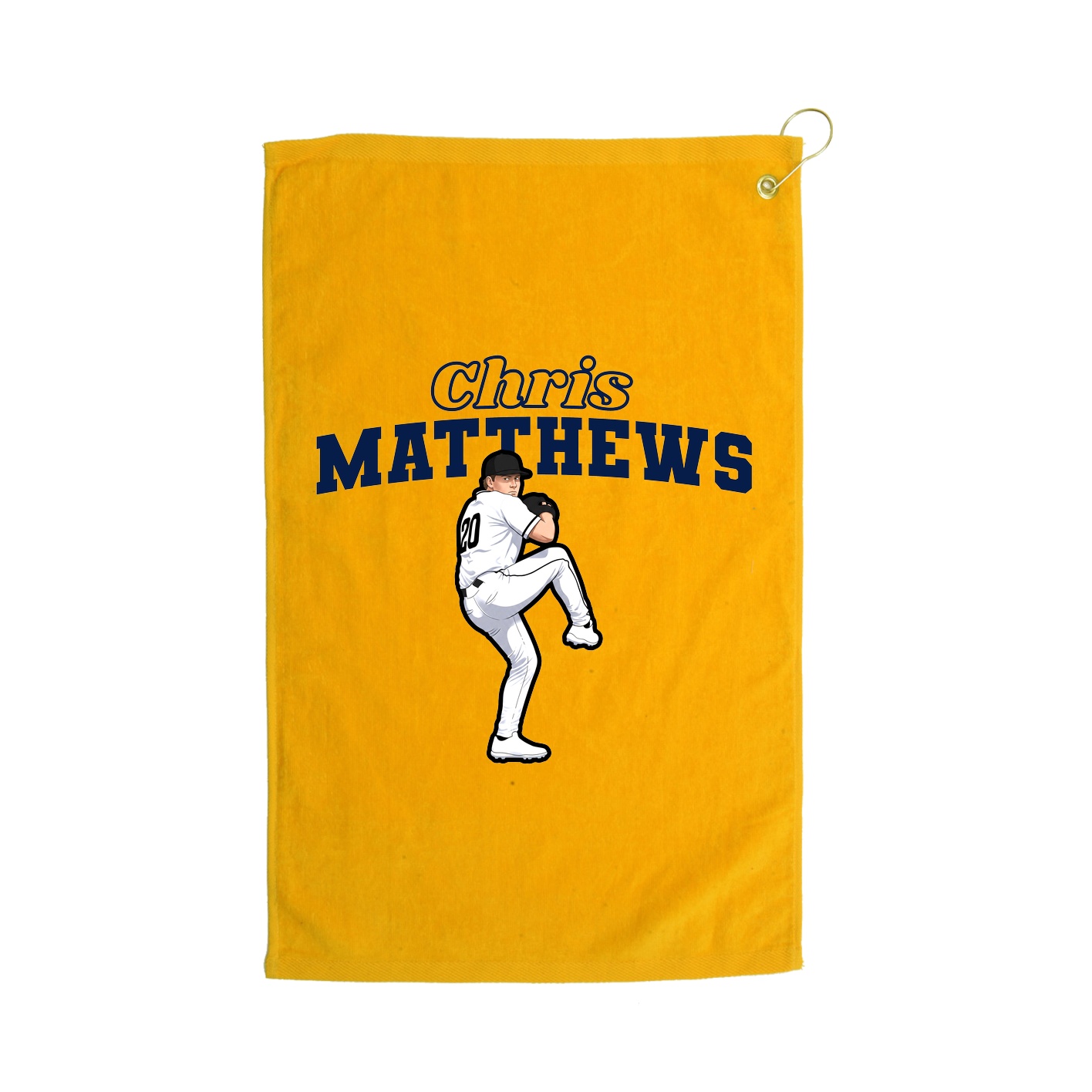 Golf Towel — Name Arch in Gold