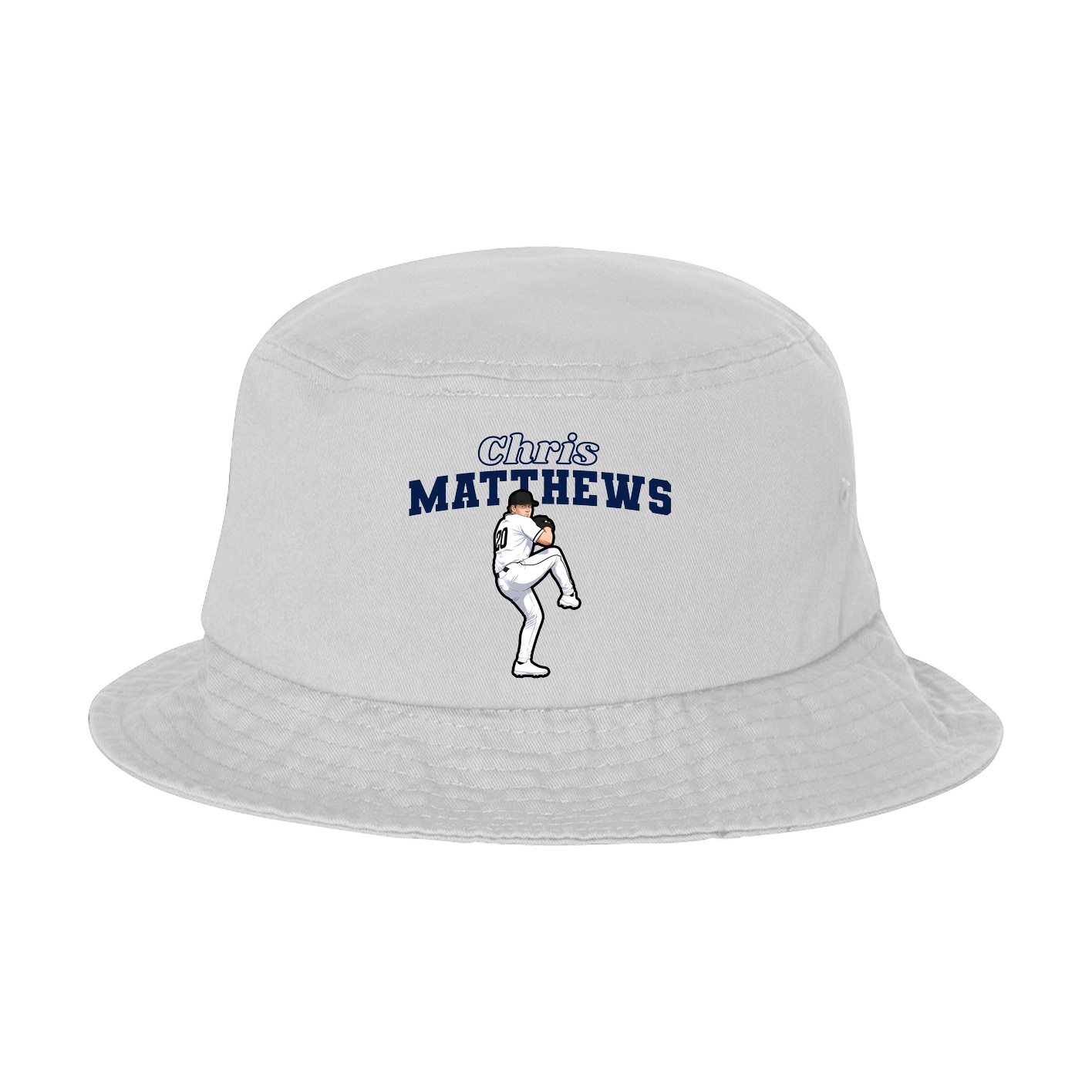 Bucket Cap — Name Arch in White