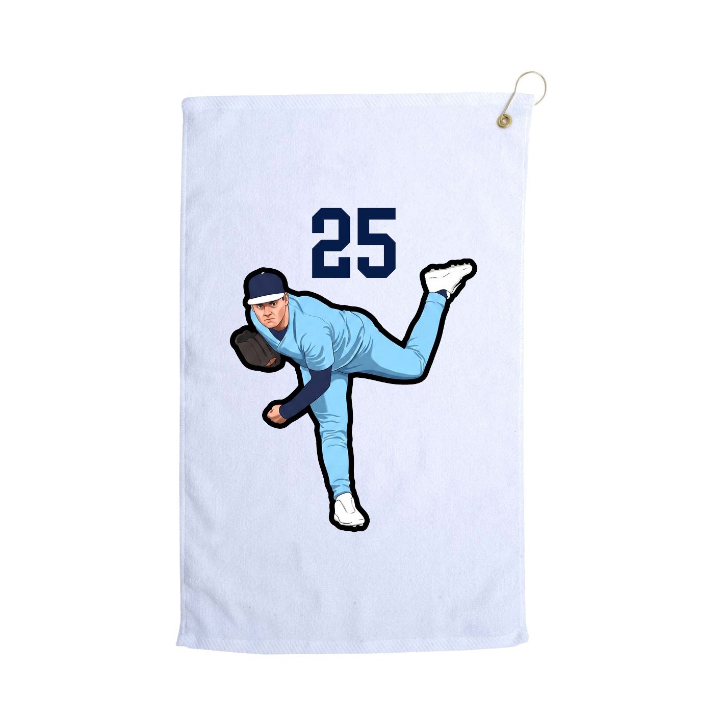 Golf Towel — Number Top in White