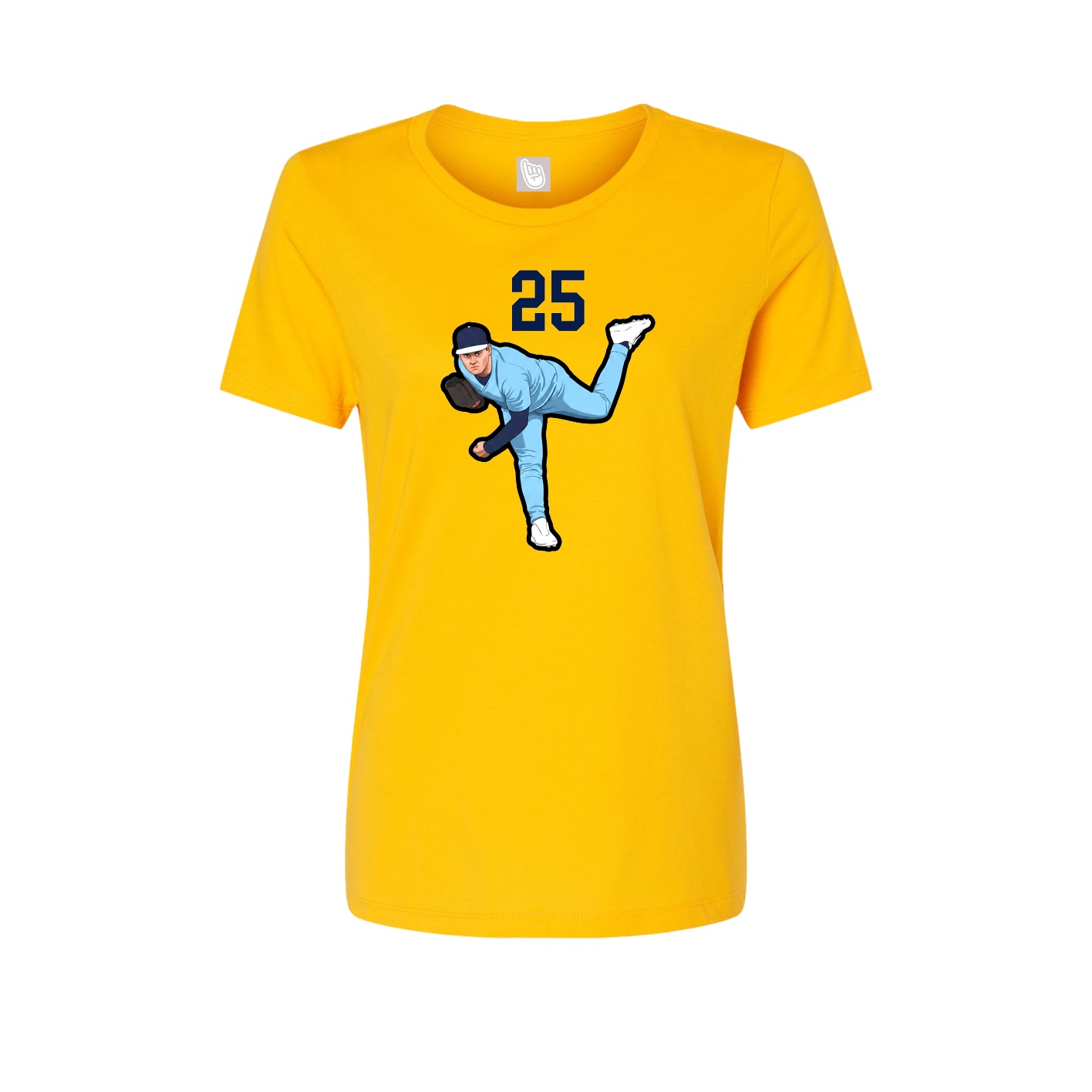 Womens Tee — Number Top in Gold