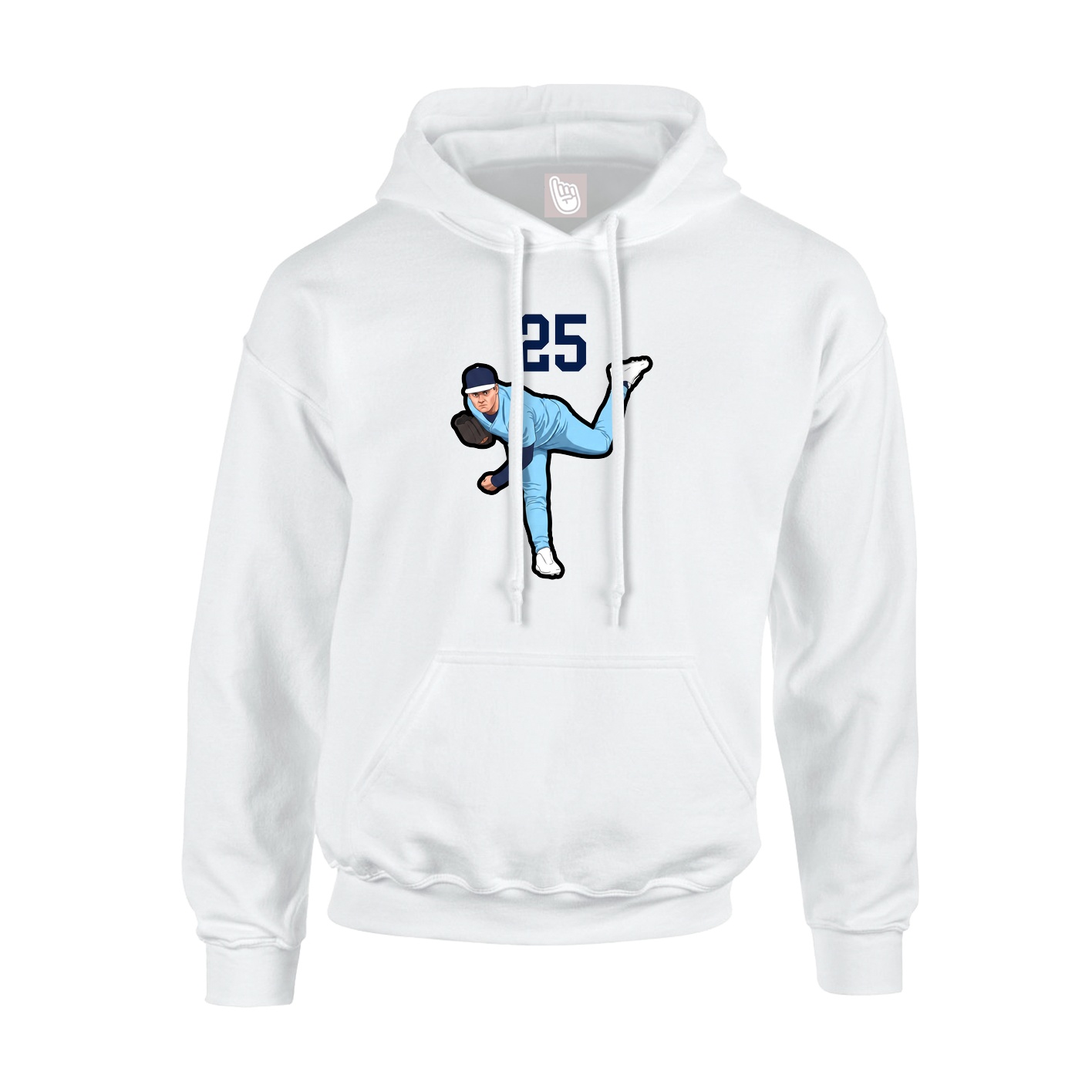 Youth Hoodie — Number Top in White