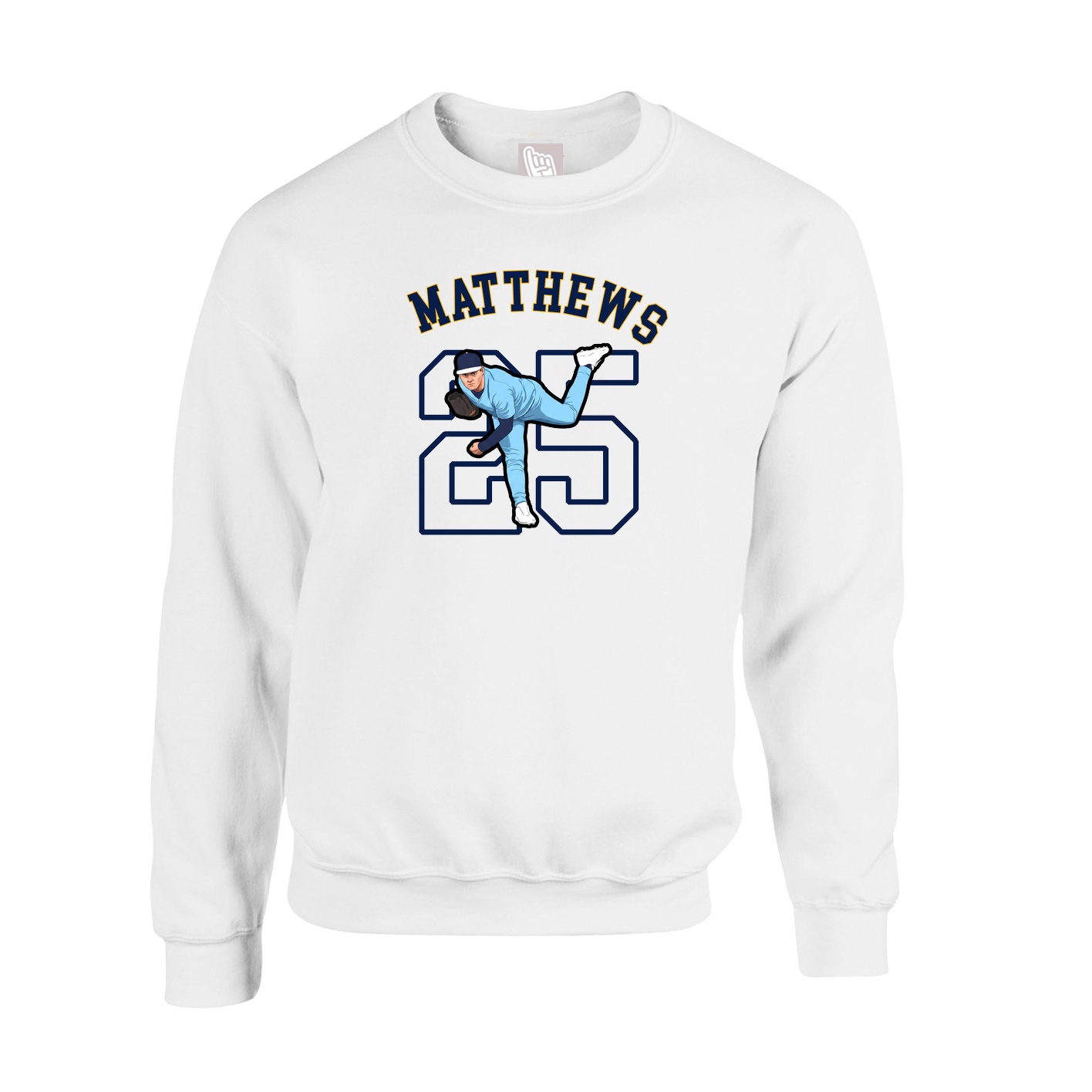 Fleece Crew — Shirsey Arch in White