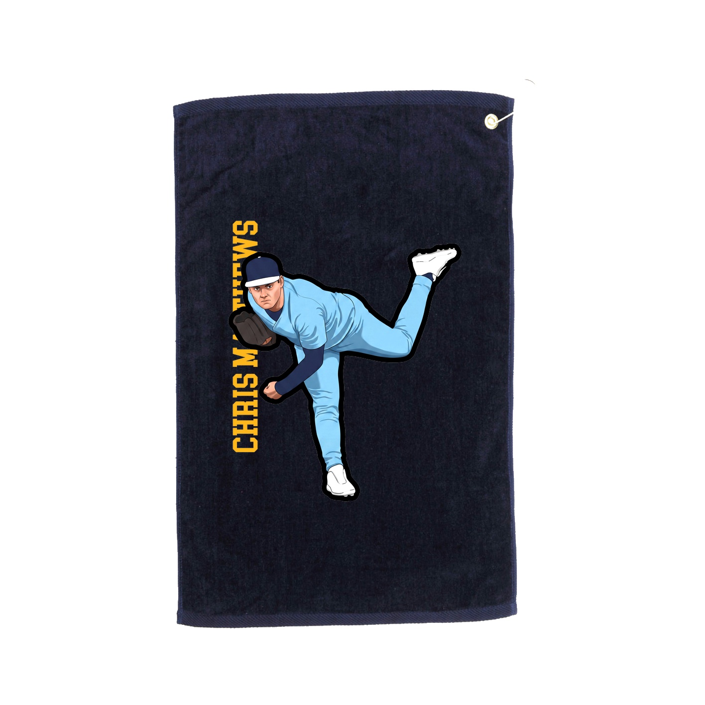 Golf Towel — Name Vertical in Navy