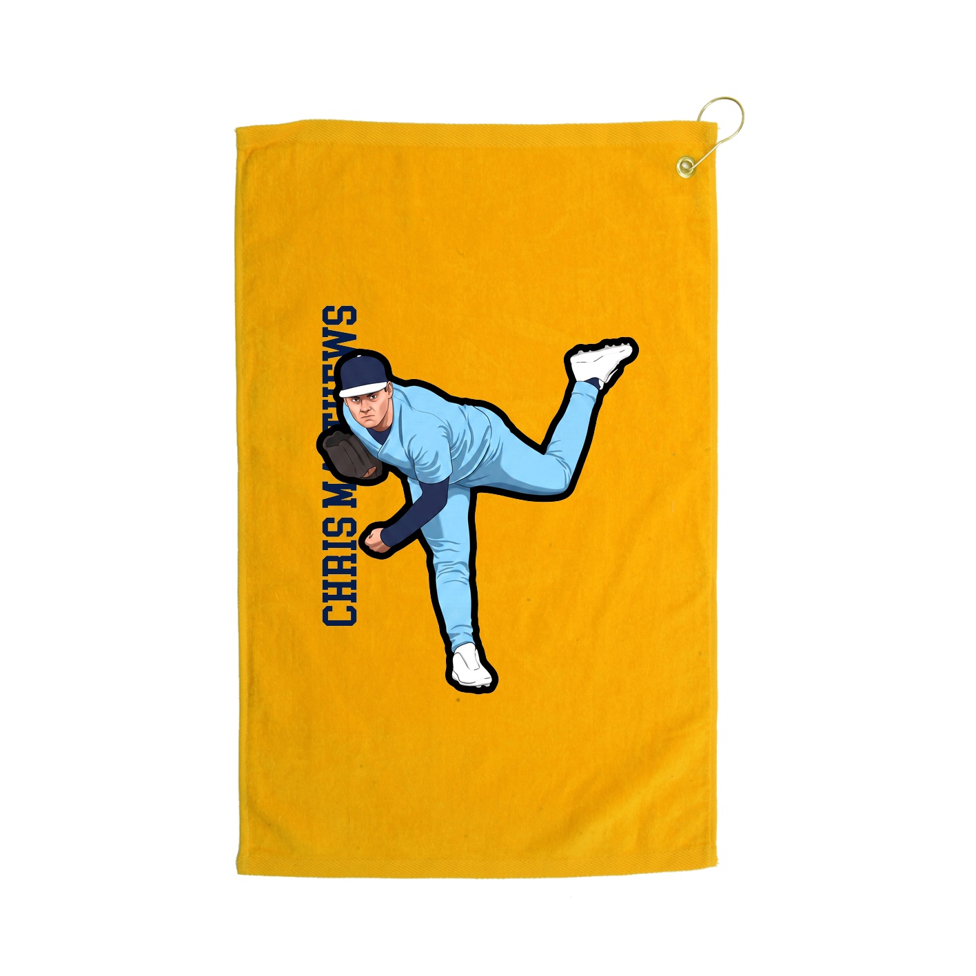 Golf Towel — Name Vertical in Gold