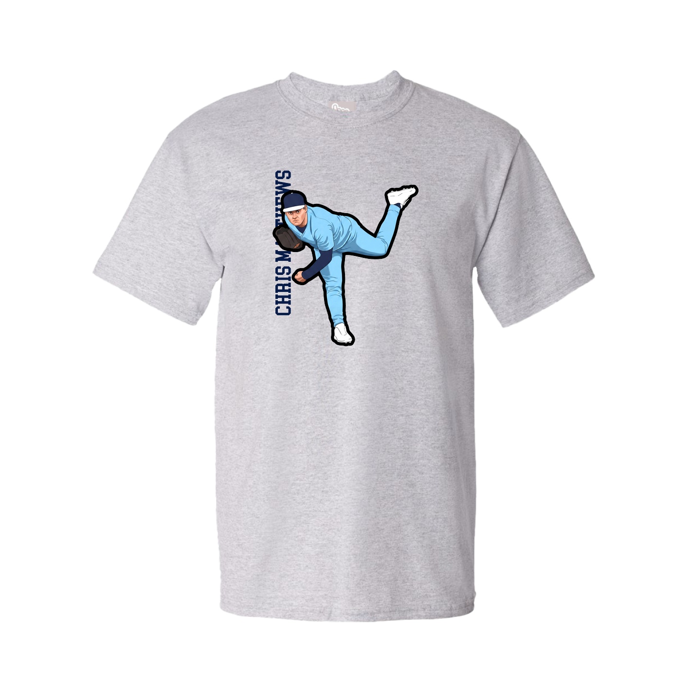 Youth Tee — Name Vertical in Grey