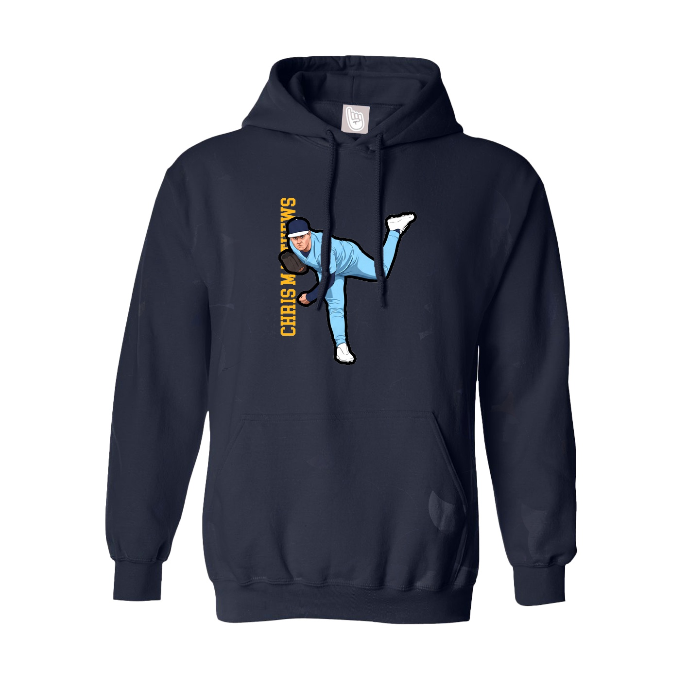Hoodie — Name Vertical in Navy