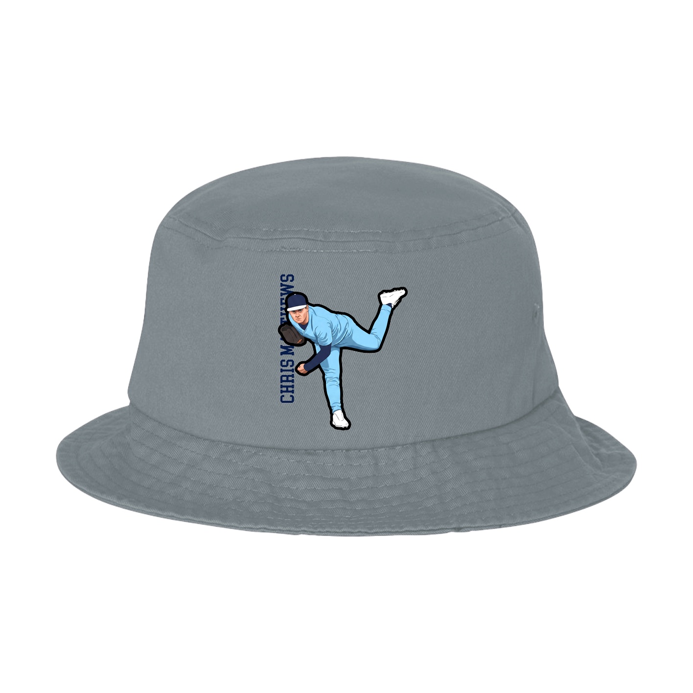 Bucket Cap — Name Vertical in Grey