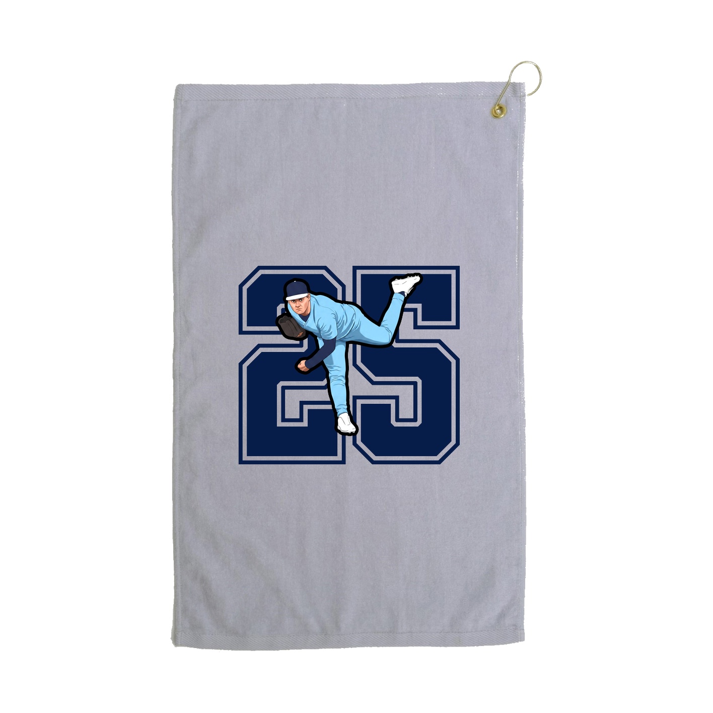 Golf Towel — Number in Grey