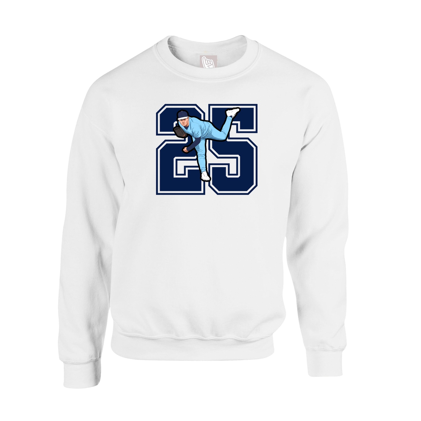 Fleece Crew — Number in White