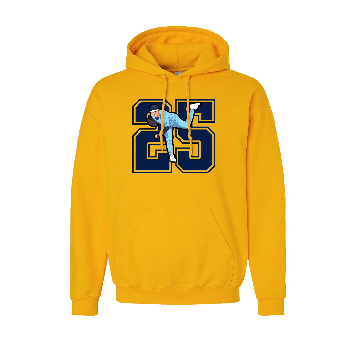 Youth Hoodie — Number in Gold