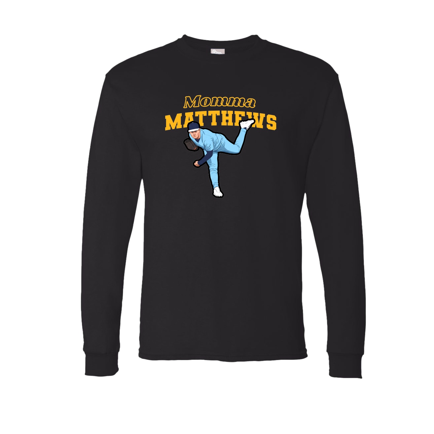 Long Sleeve Tee — Mothers Day Block in Black