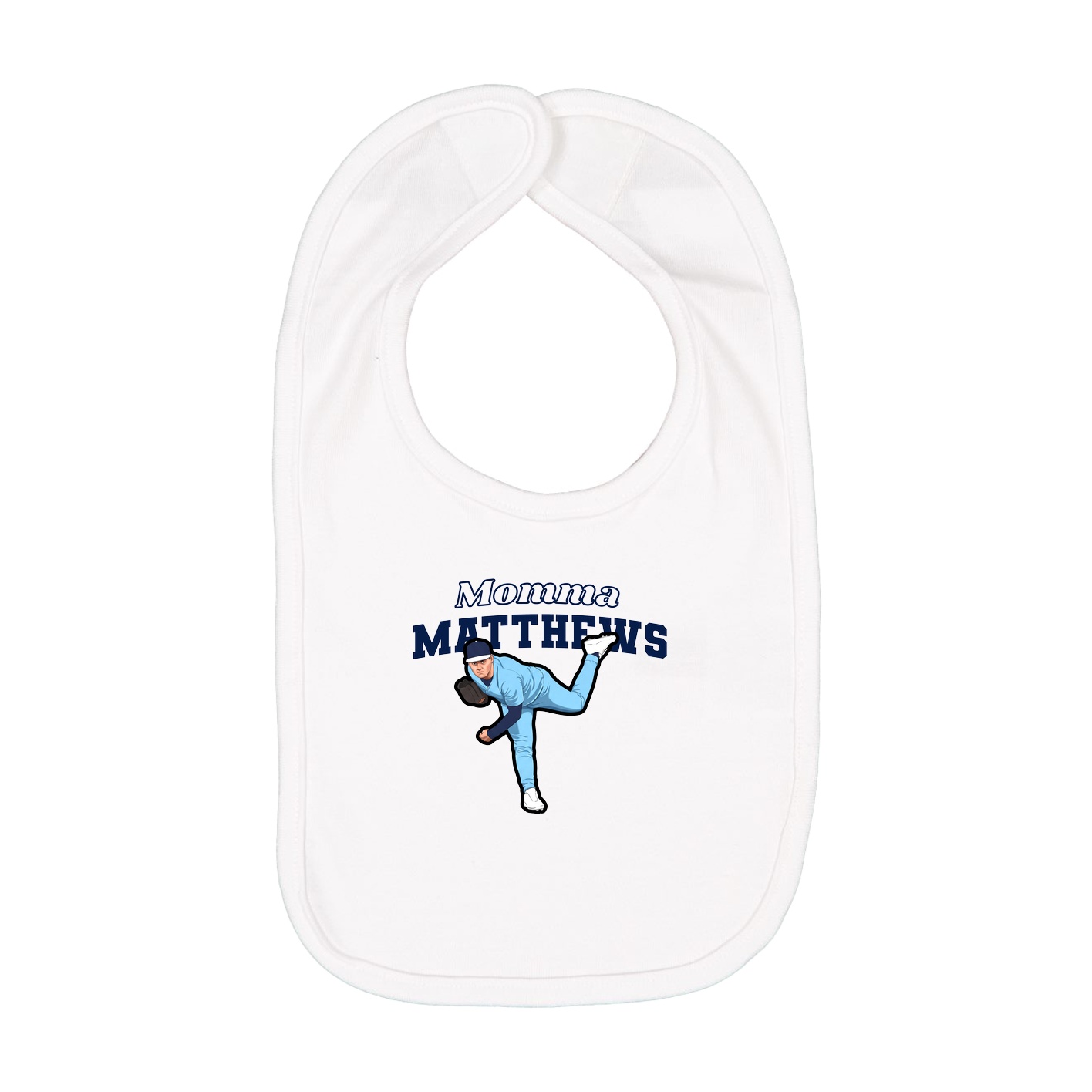 Infant Bib — Mothers Day Block in White