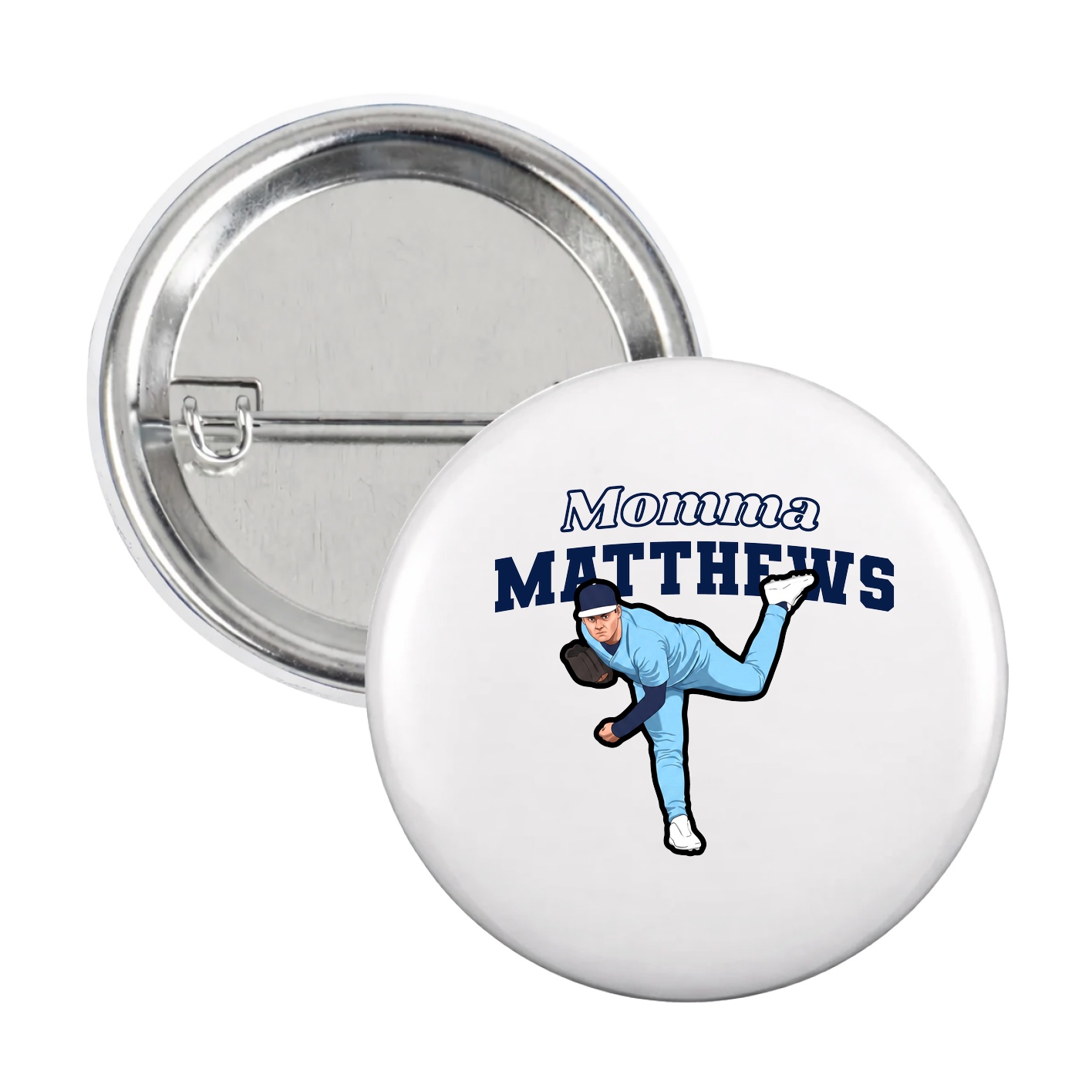 Game Day Button — Mothers Day Block in White