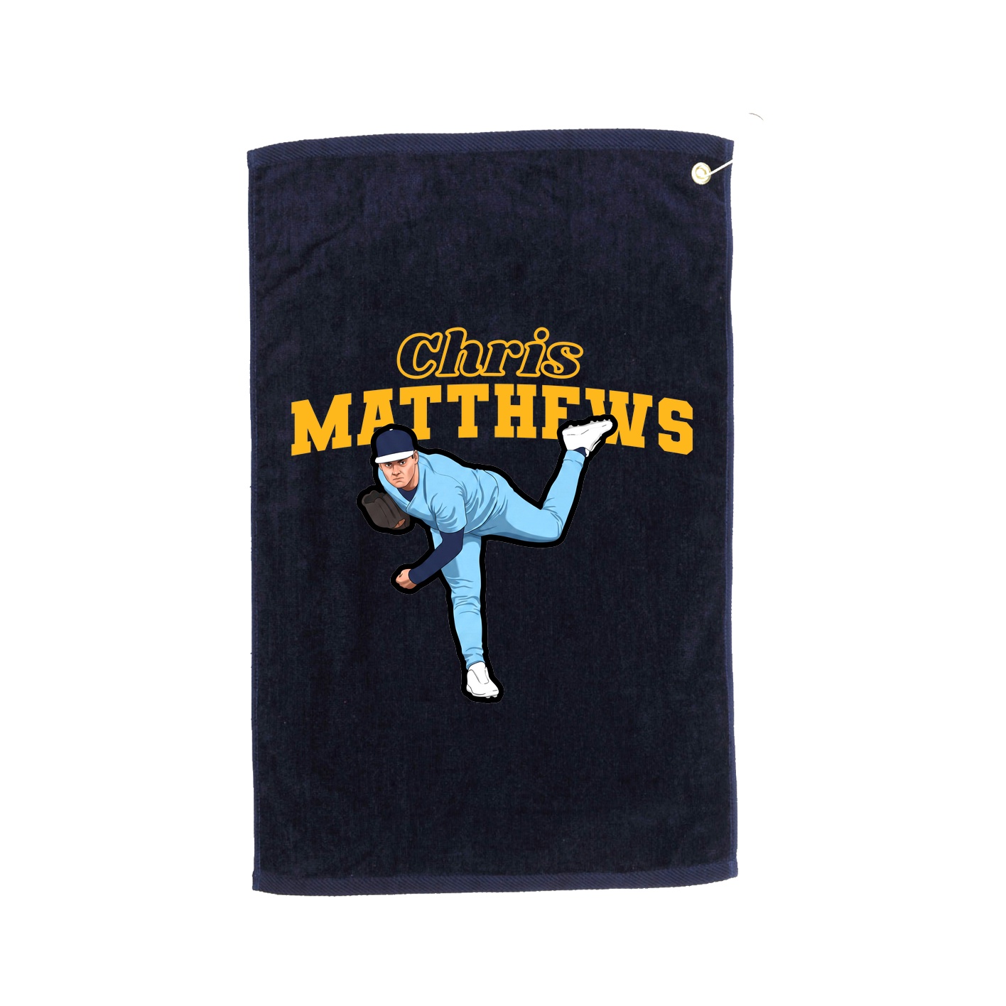 Golf Towel — Name Arch in Navy