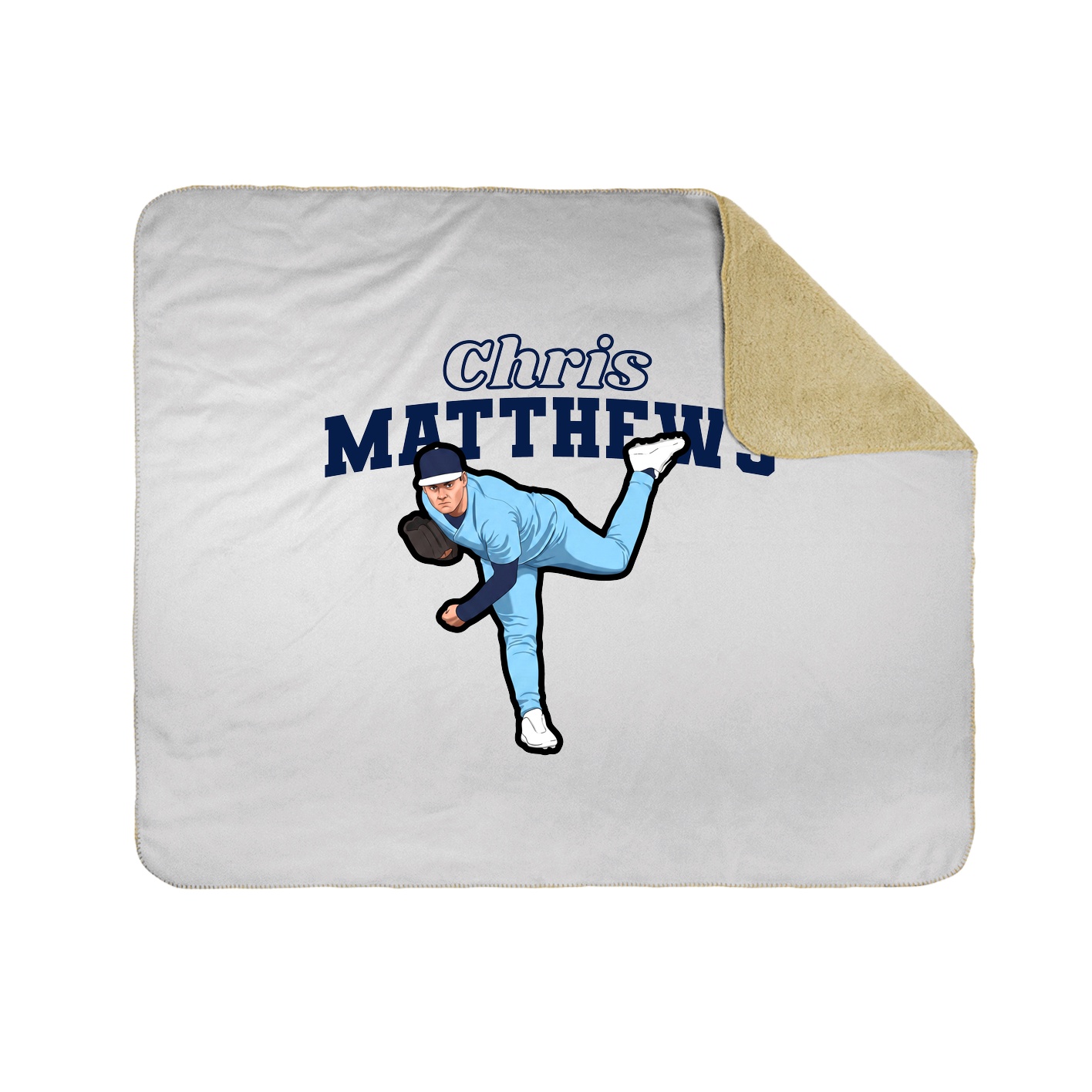 Throw Blanket — Name Arch in White