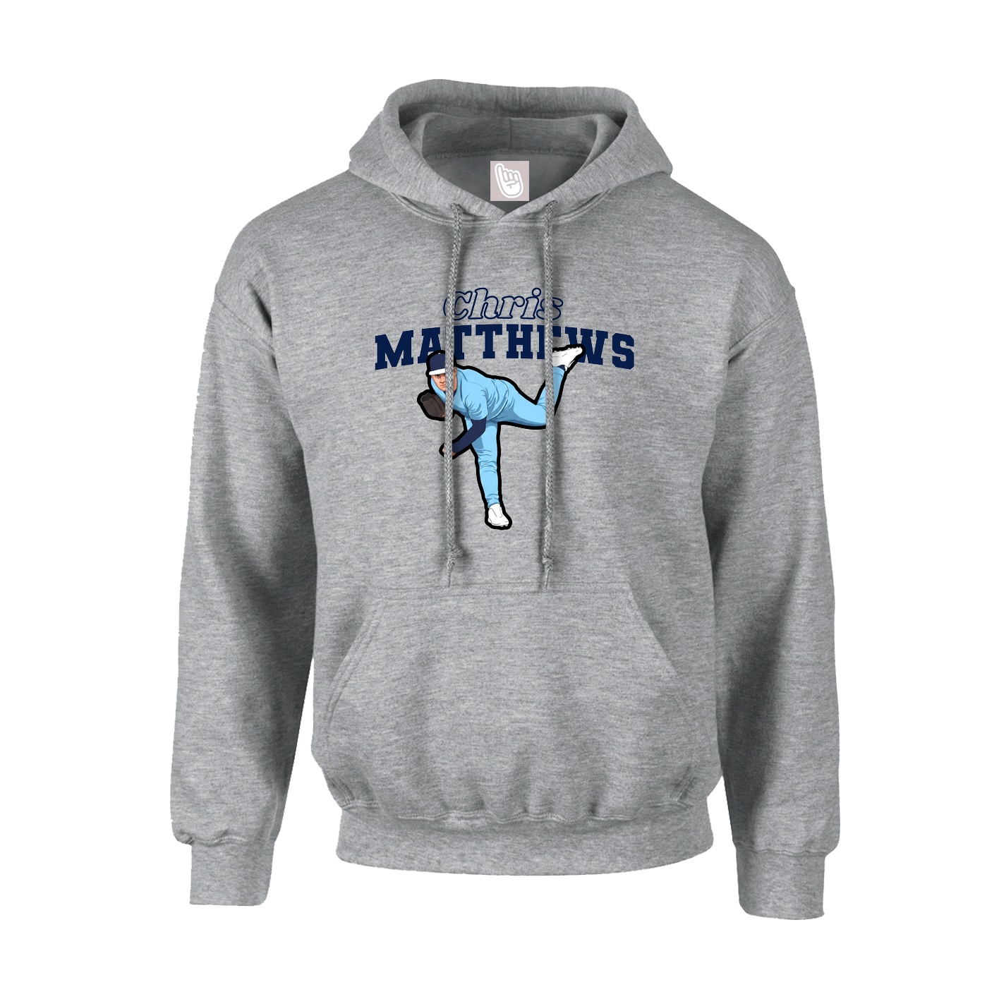 Youth Hoodie — Name Arch in Grey