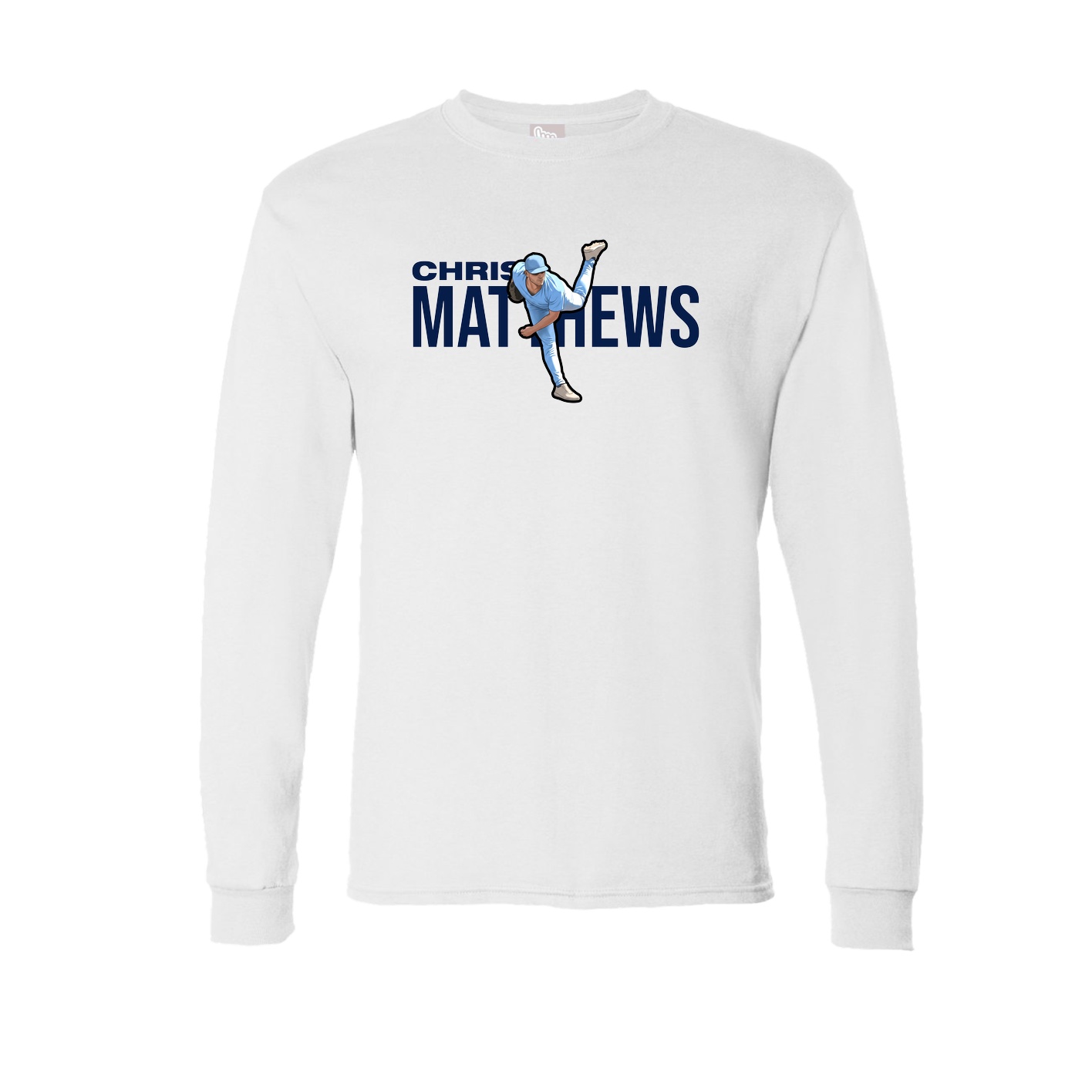 Long Sleeve Tee — Player Name in White