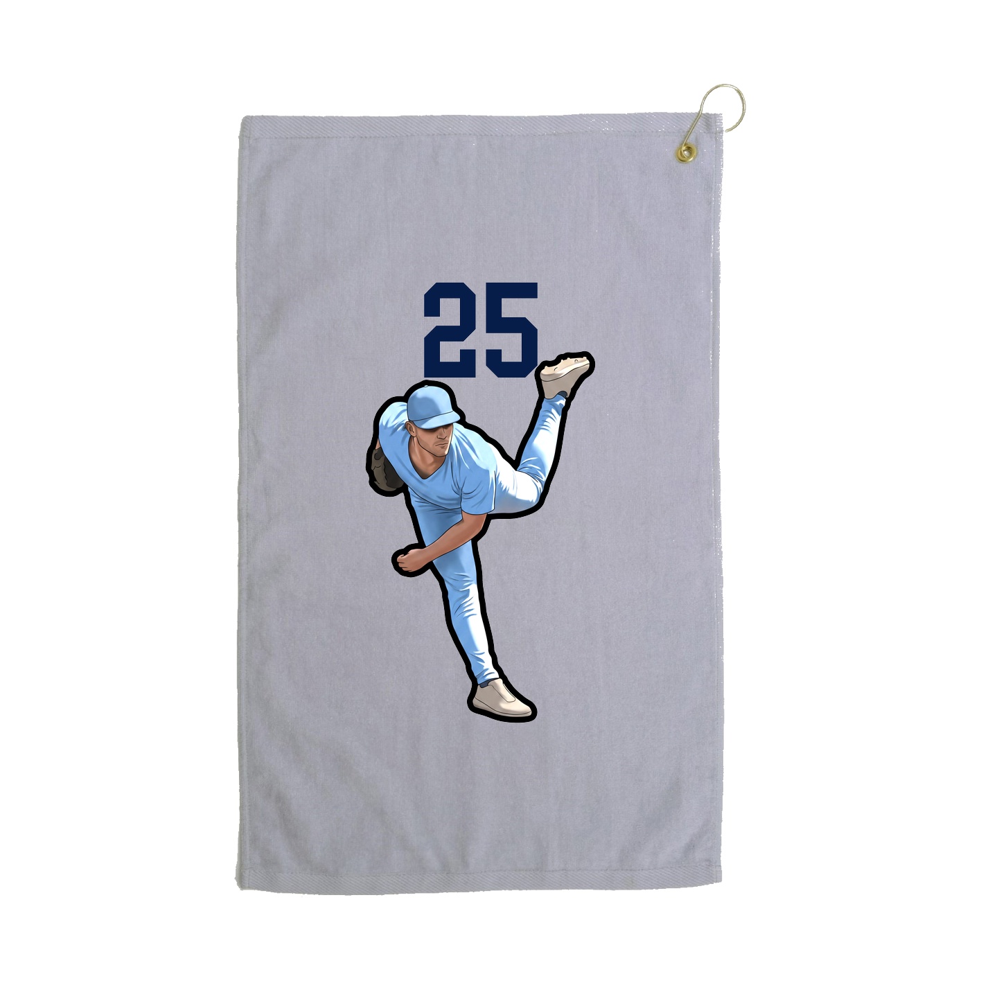 Golf Towel — Number Top in Grey