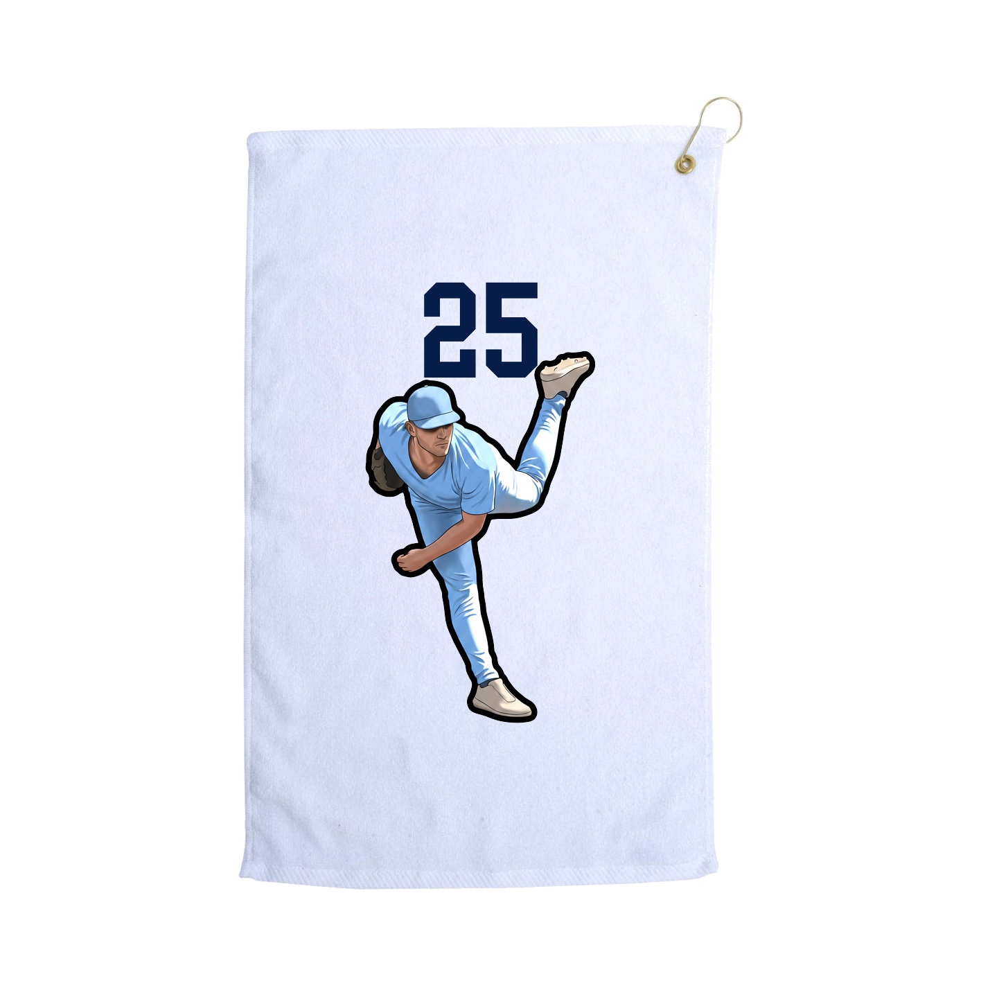 Golf Towel — Number Top in White