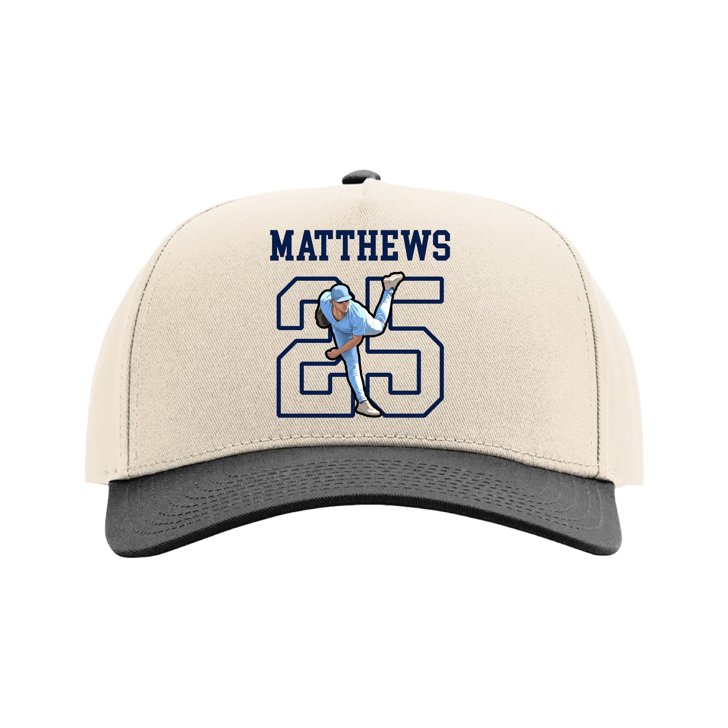 Full Fabric Five-Panel Champ Cap — Shirsey in Cream/Black