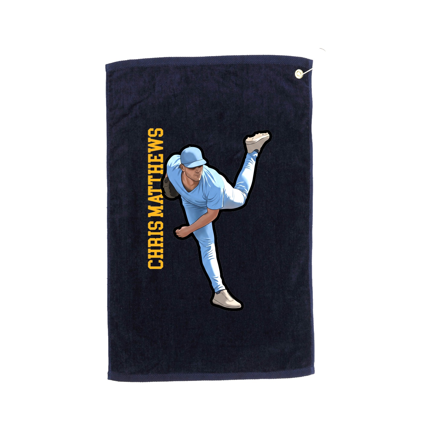 Golf Towel — Name Vertical in Navy