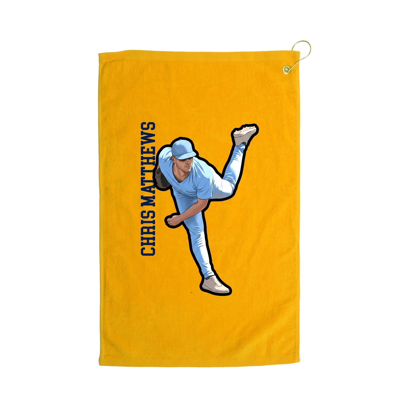 Golf Towel — Name Vertical in Gold