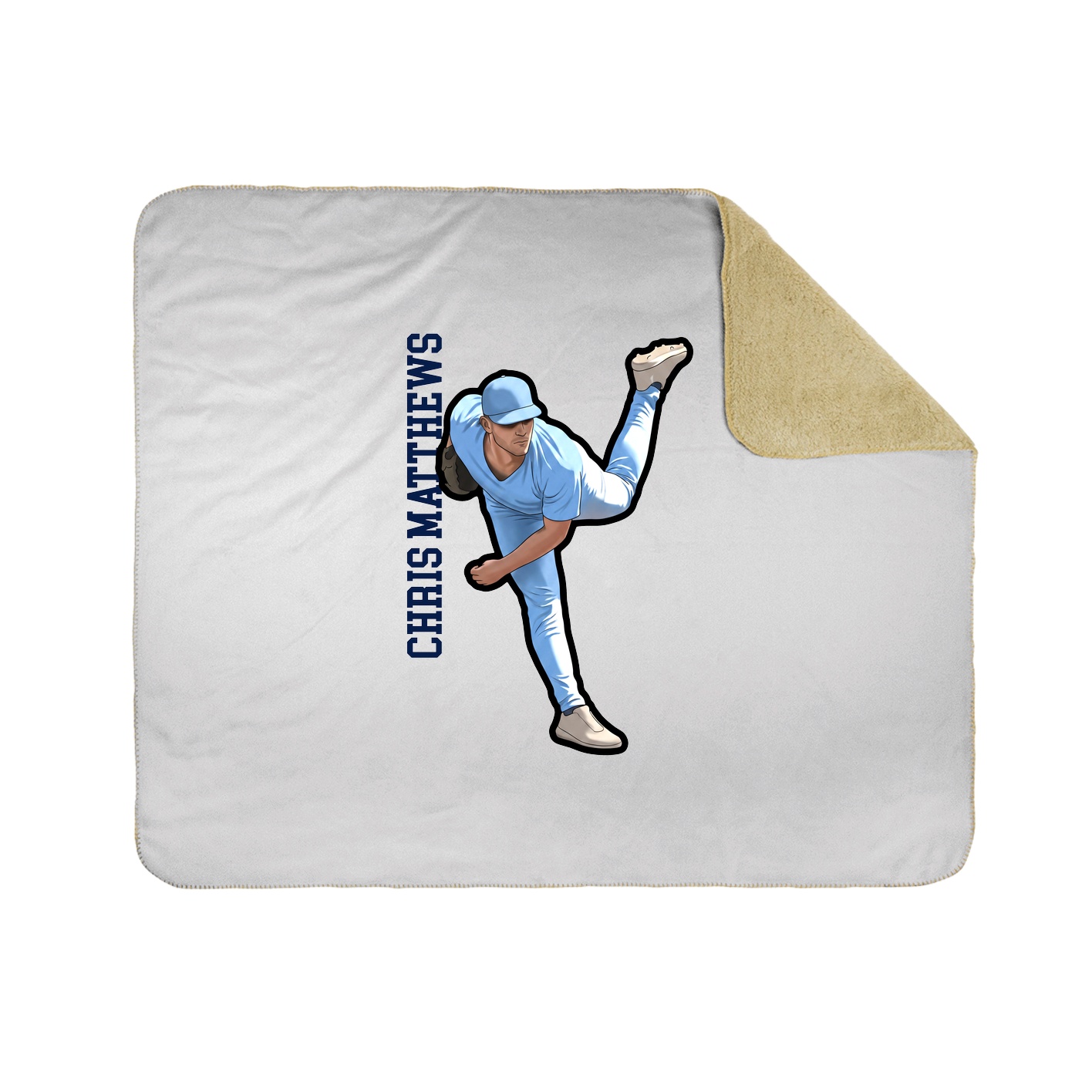 Throw Blanket — Name Vertical in White