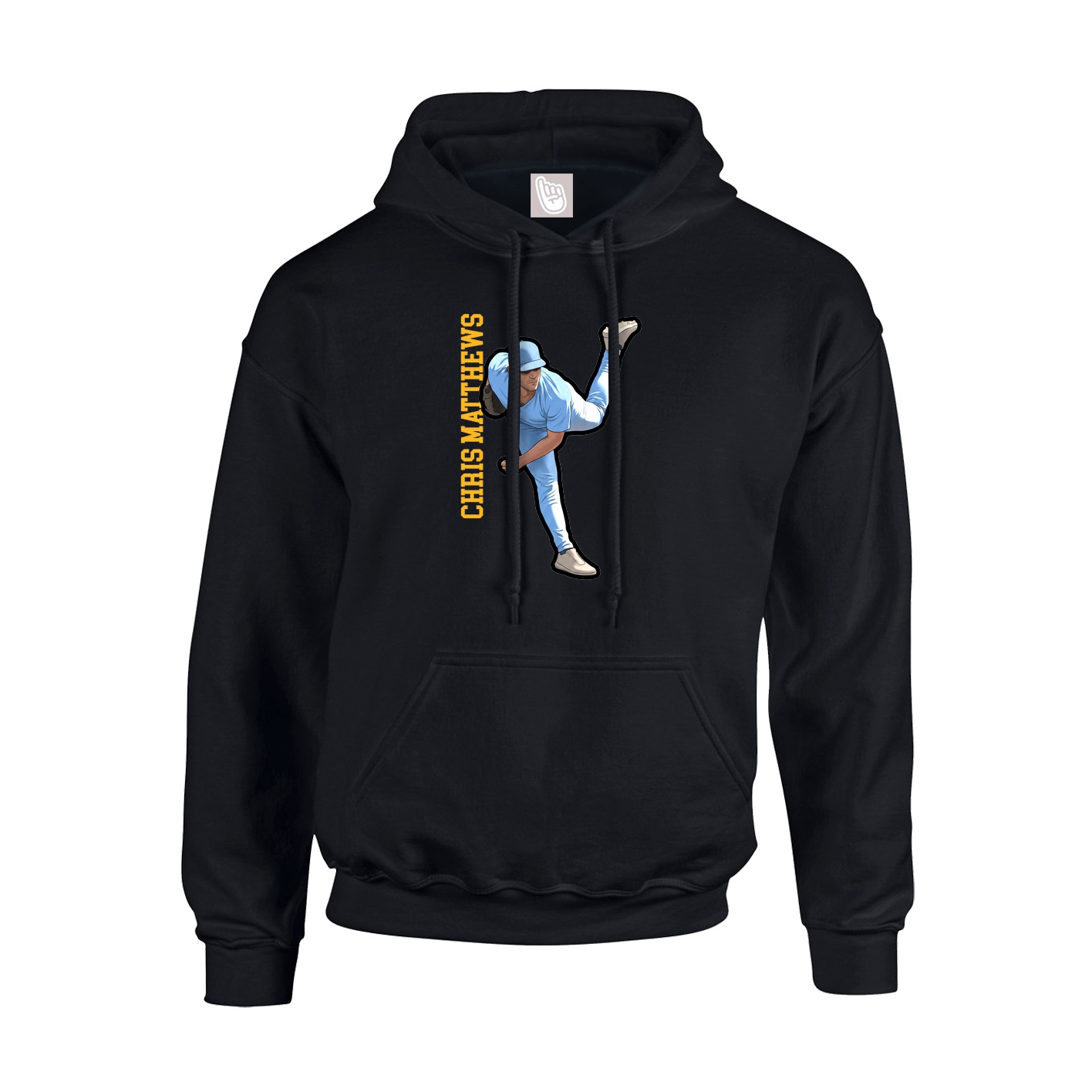 Hoodie — Name Vertical in Black
