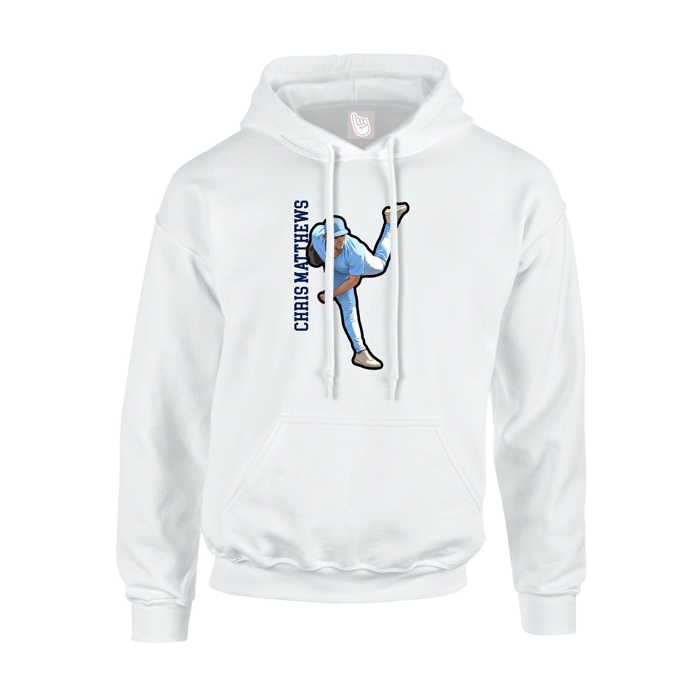 Youth Hoodie — Name Vertical in White