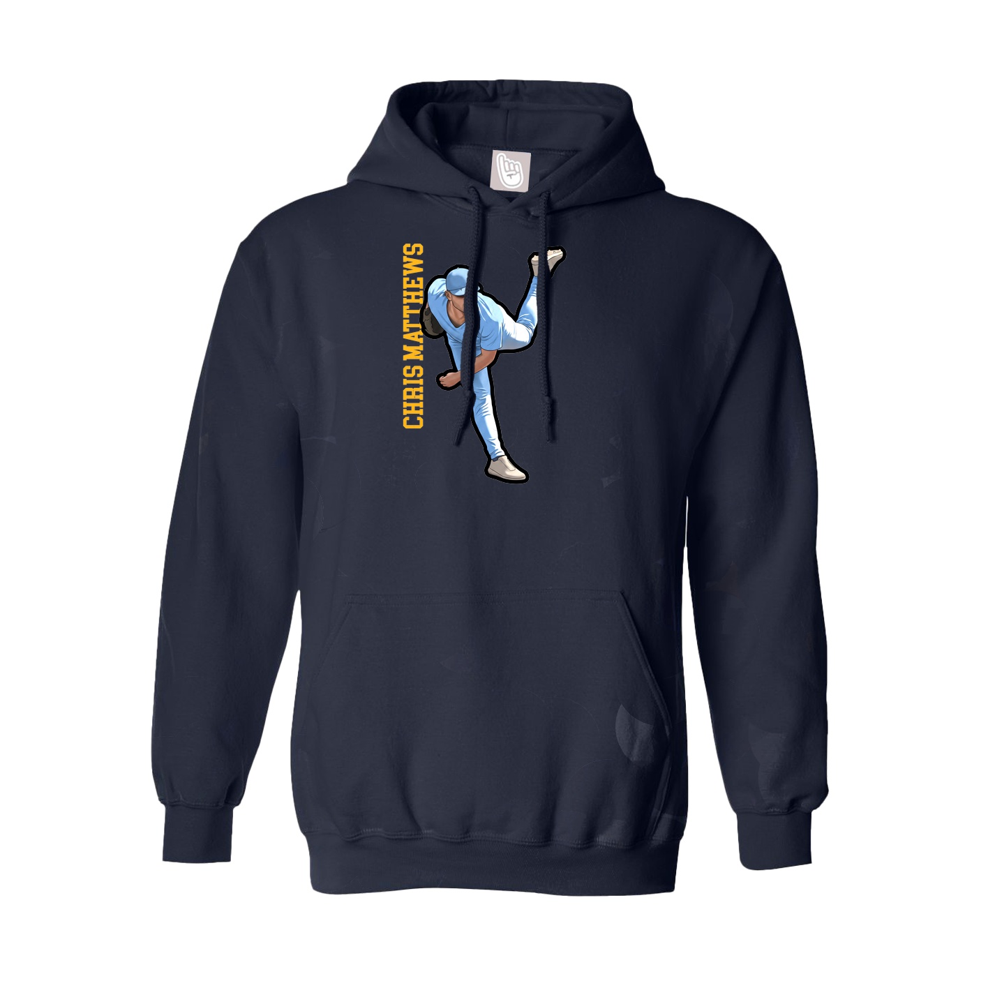 Youth Hoodie — Name Vertical in Navy