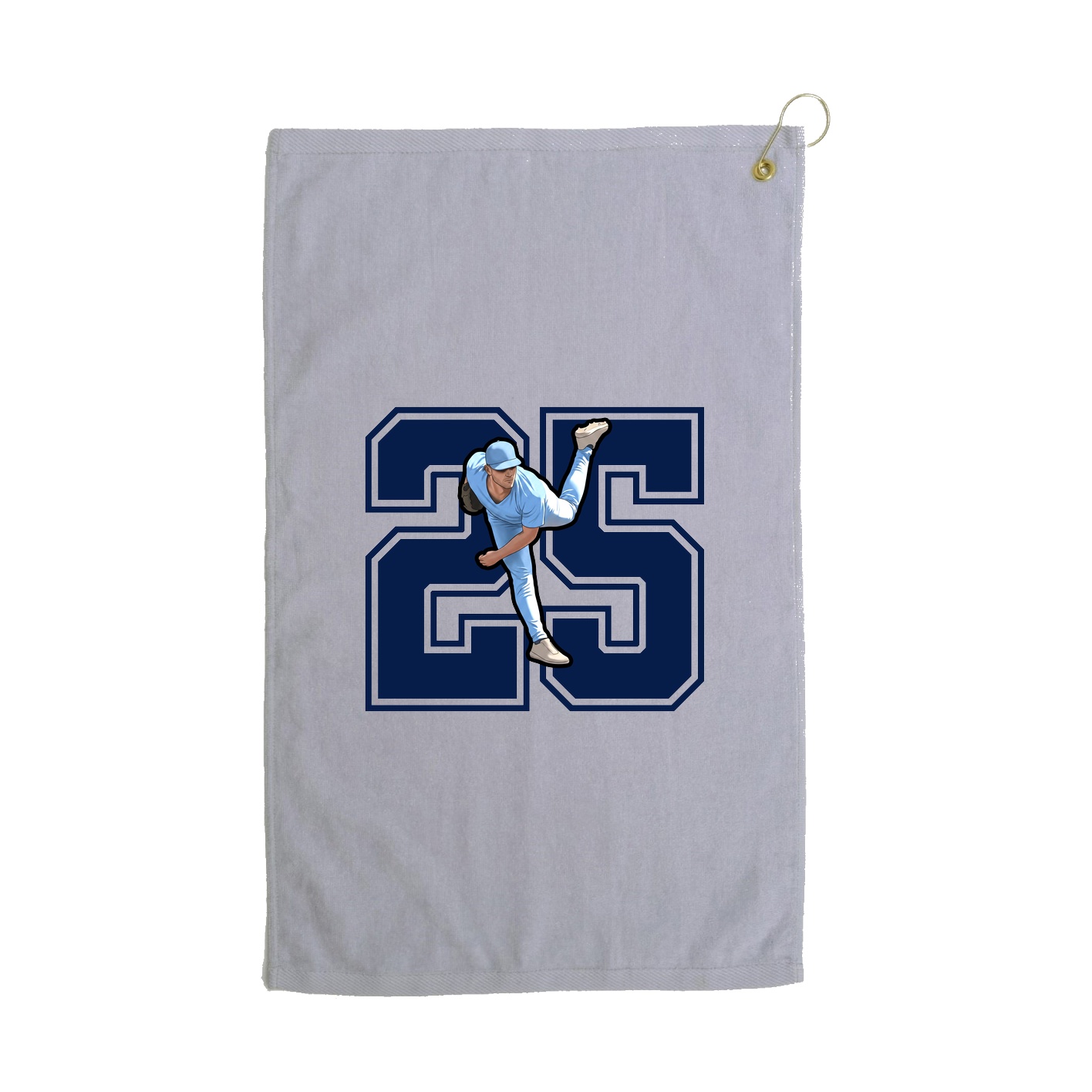 Golf Towel — Number in Grey