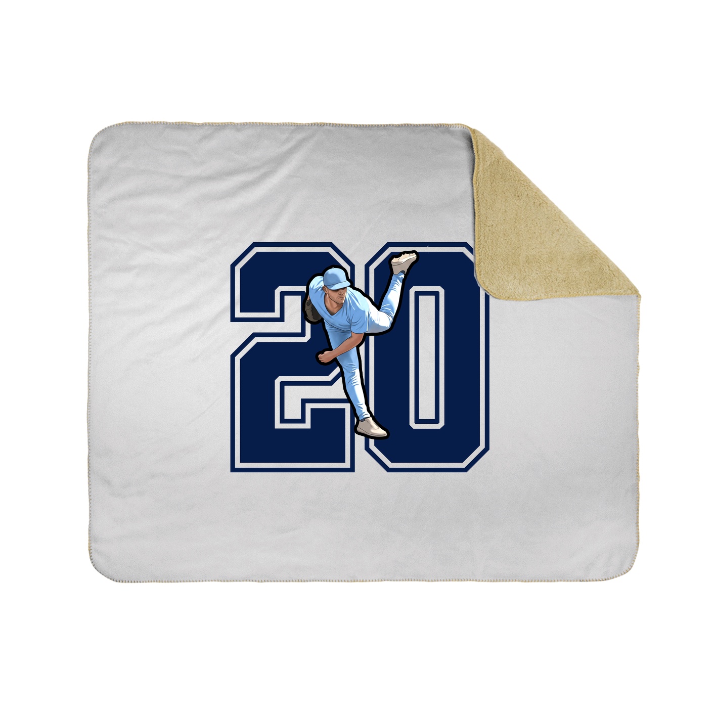 Throw Blanket — Number in White