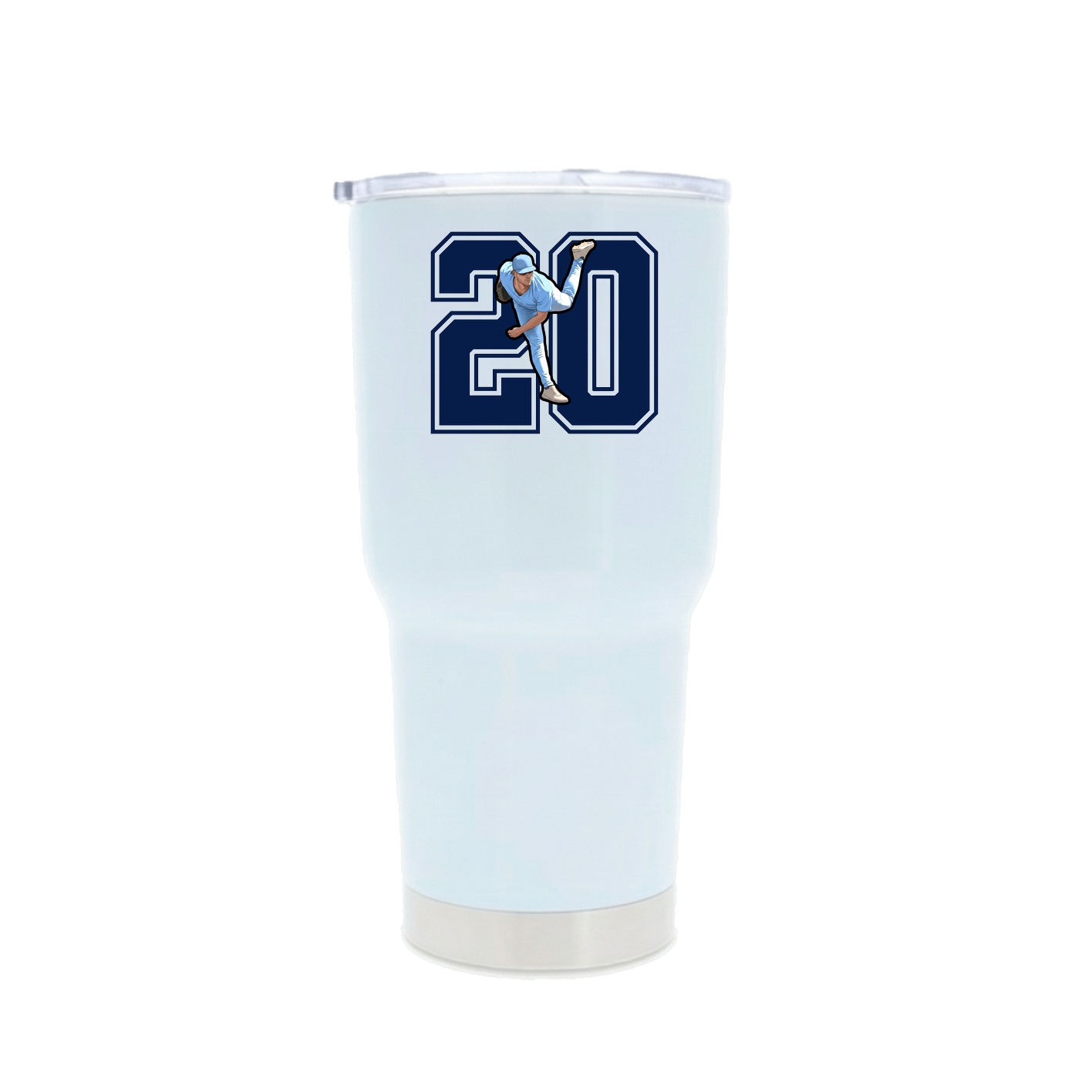30oz Stainless Steel Tumbler — Number in White