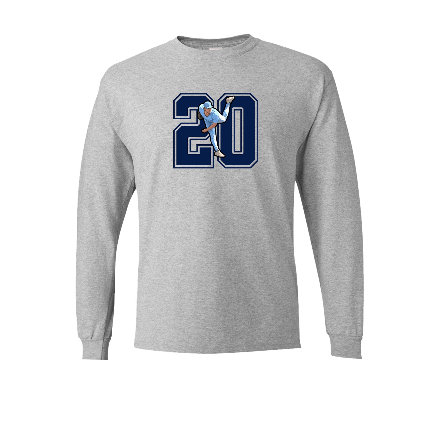 Long Sleeve Tee — Number in Grey