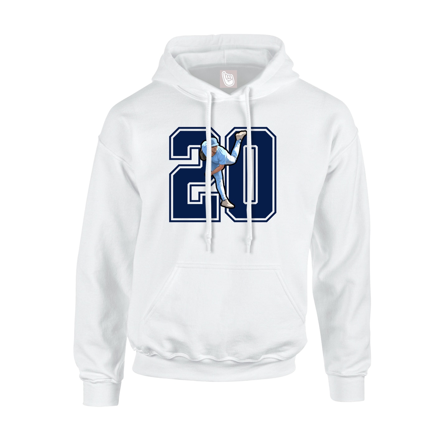 Hoodie — Number in White