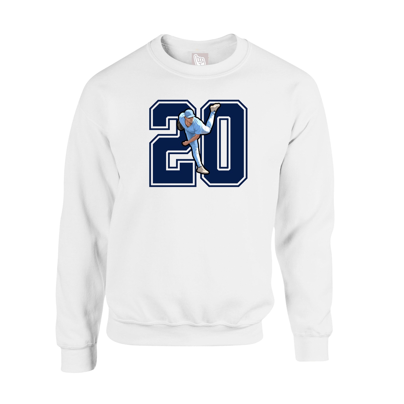 Fleece Crew — Number in White