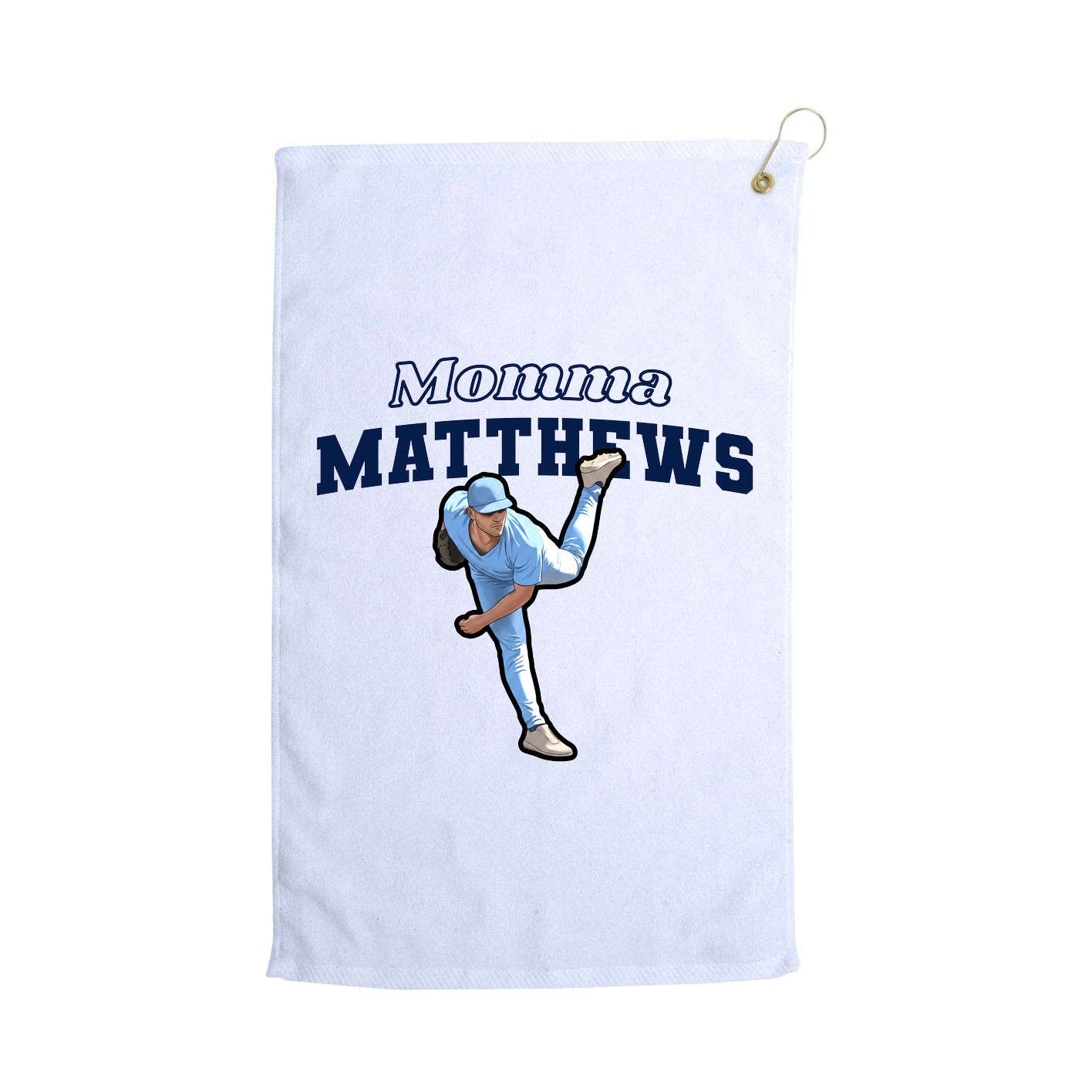 Golf Towel — Mothers Day Block in White